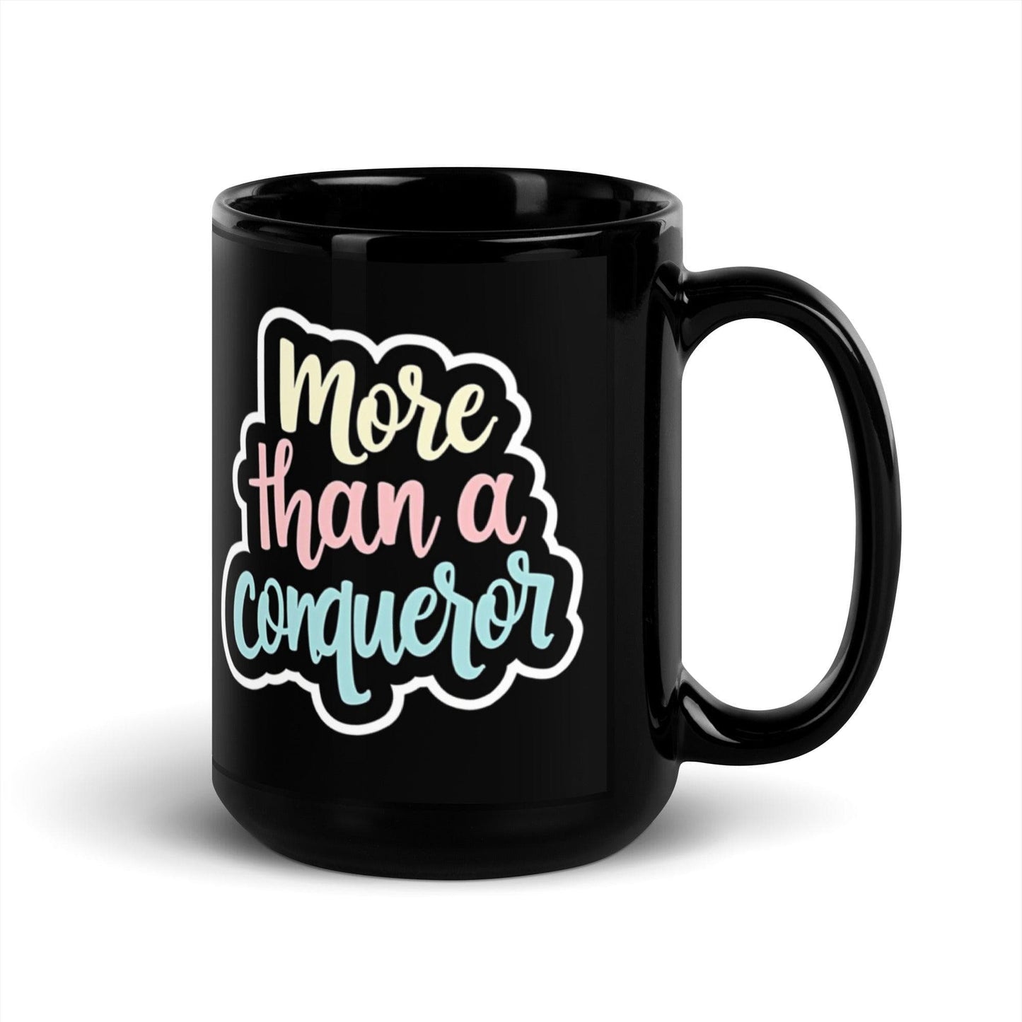 15oz Ceramic Mug with "more than a conqueror" - Collections by Moke 58940075