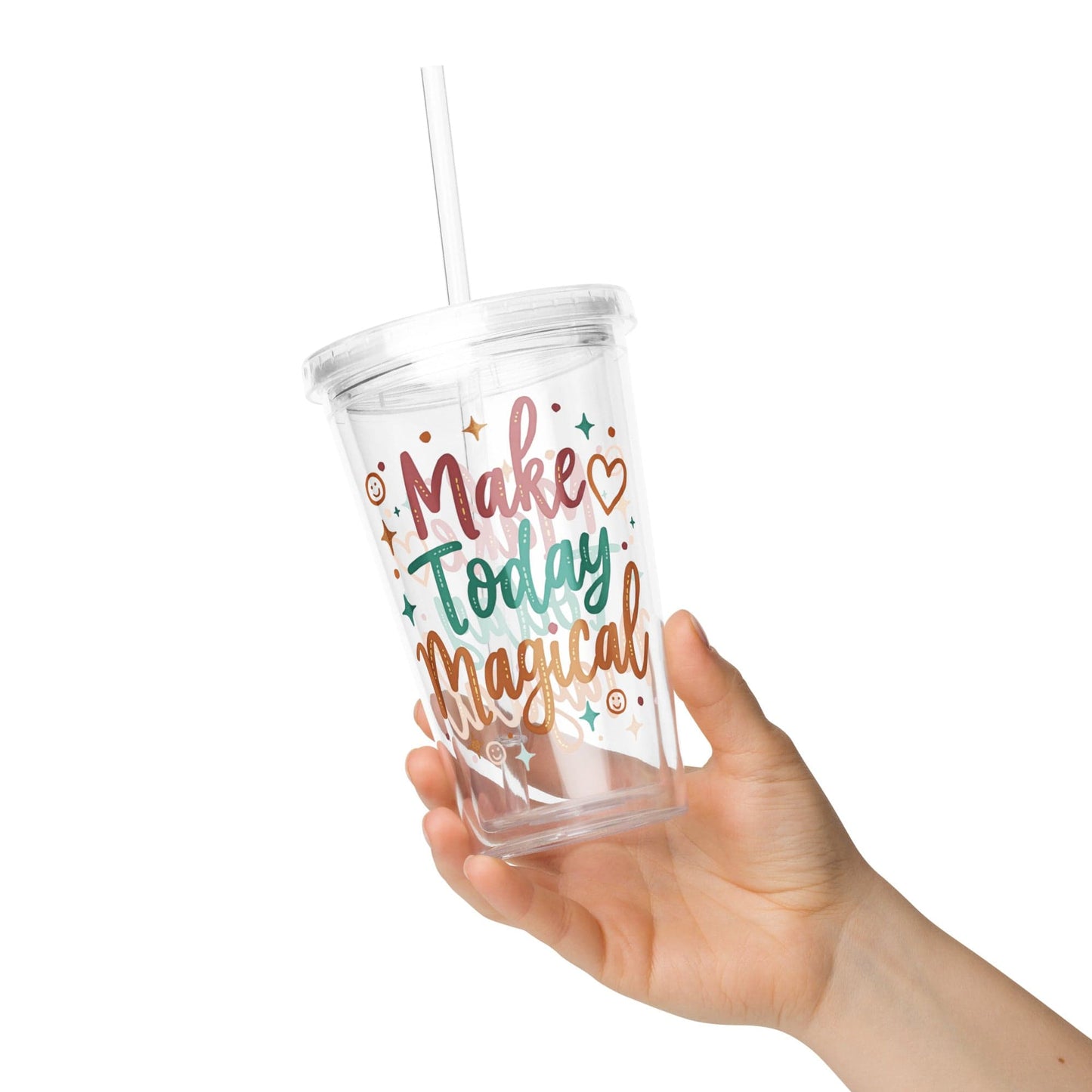 16oz Clear plastic tumbler with "Make Today Magical" - Collections by Moke 83194337