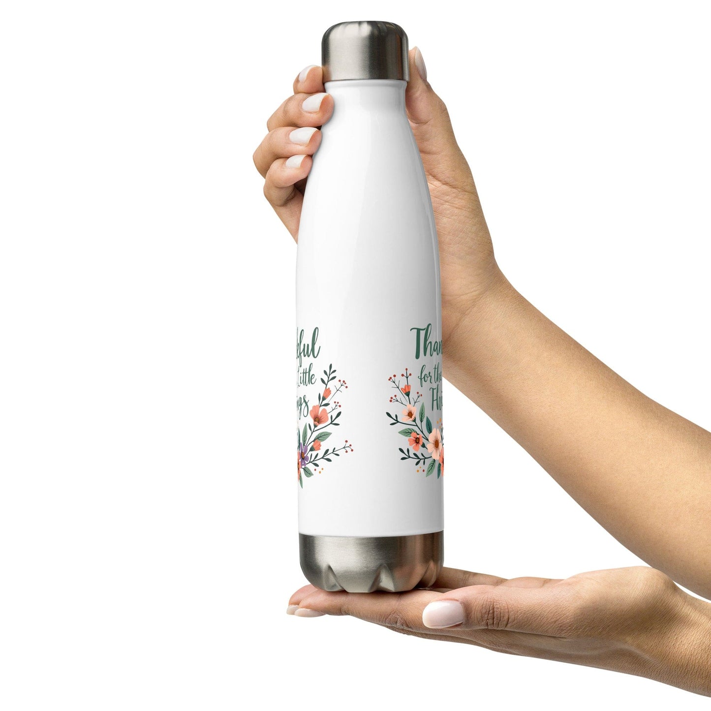 17oz Water Bottle with "Thankful for the Little Things" - Collections by Moke 18819510