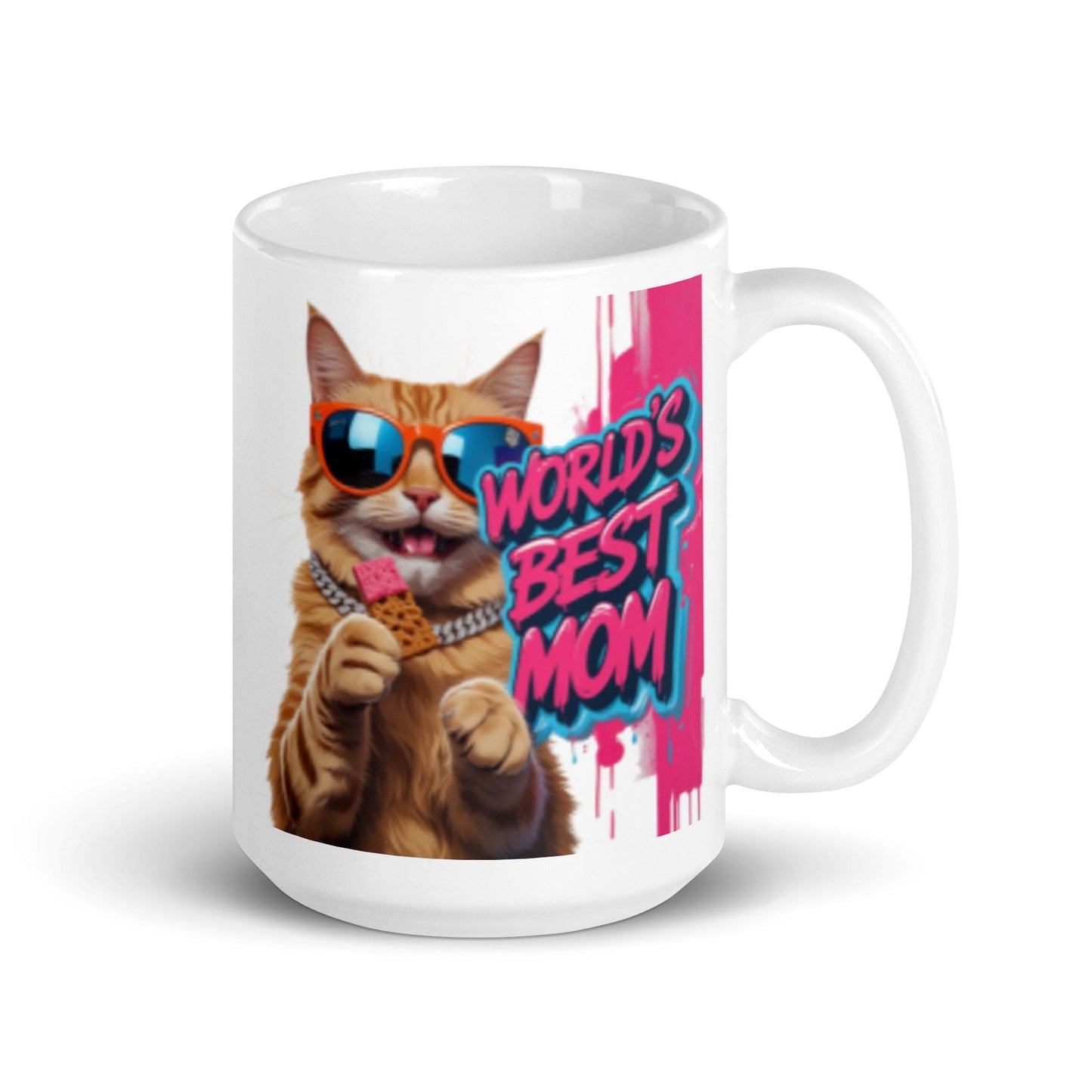 Cat on 15oz Ceramic Mug with "World's Best Mom" - Collections by Moke 37227078