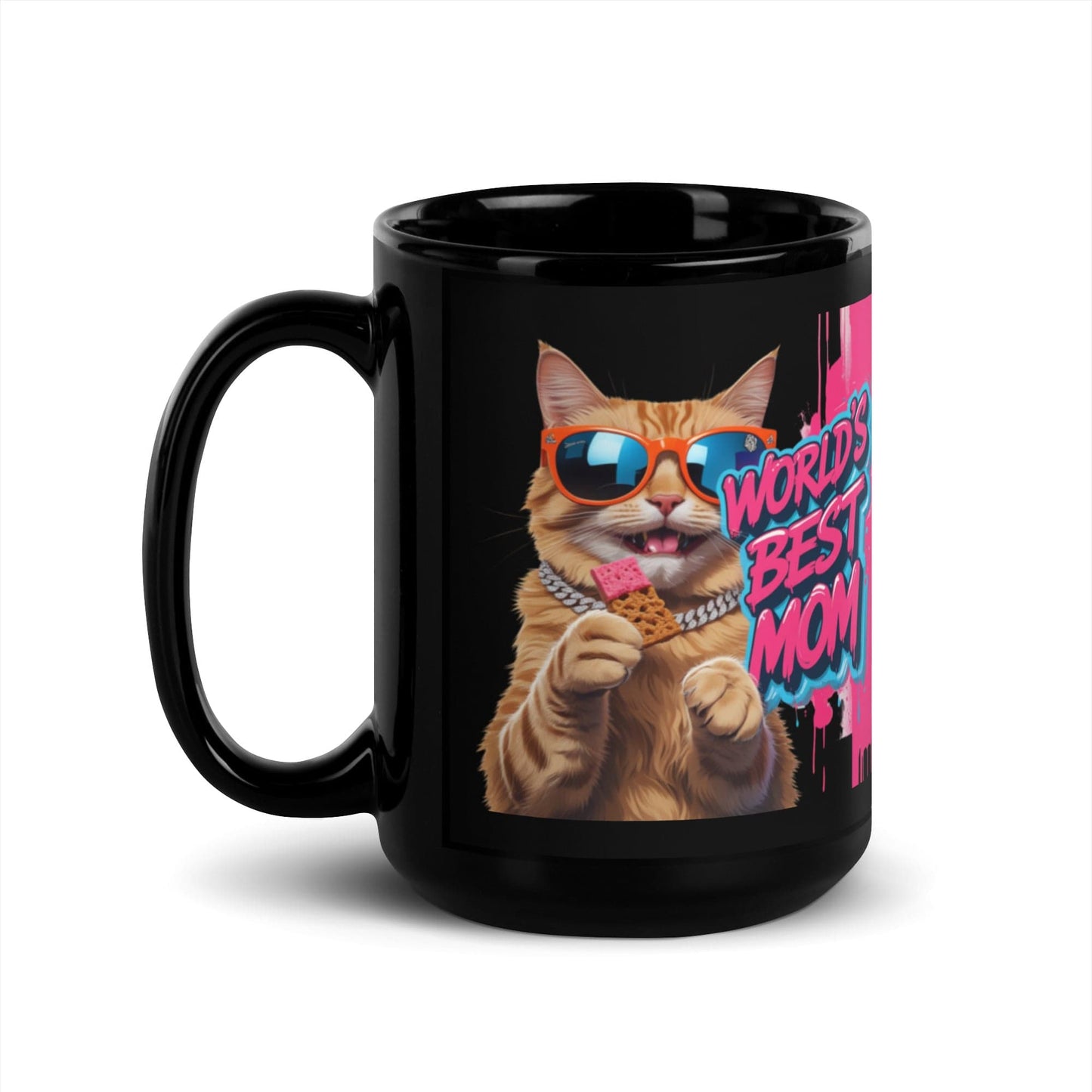Cat on 15oz Ceramic Mug with "World's Best Mom" - Collections by Moke 35955853