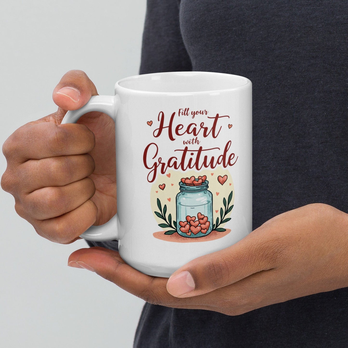 Ceramic Mug with "Fill your heart with Gratitude" - Collections by Moke 72677411