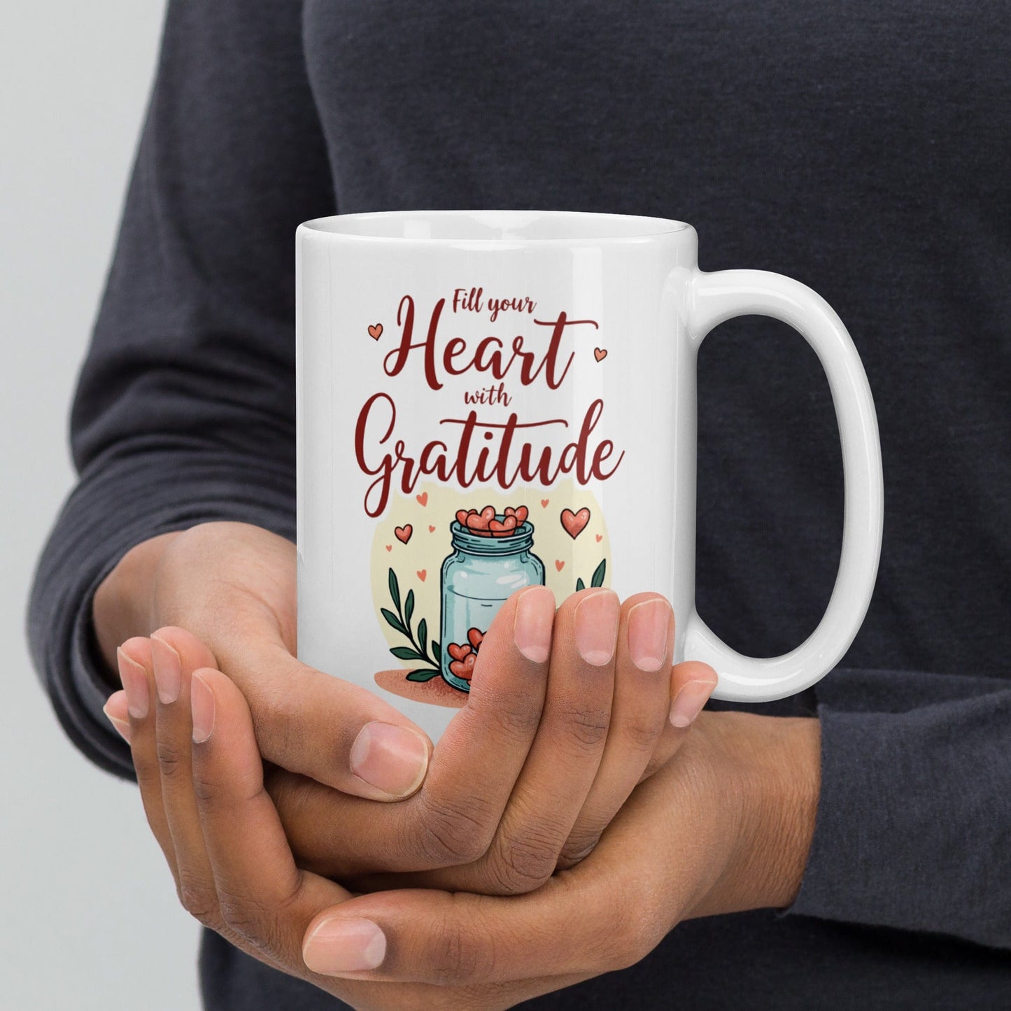Ceramic Mug with "Fill your heart with Gratitude" - Collections by Moke 99419051