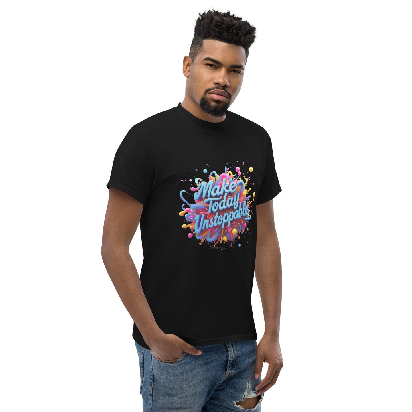 Classic T-Shirt with 3D render of "Make Today Unstoppable" - Collections by Moke 4686109