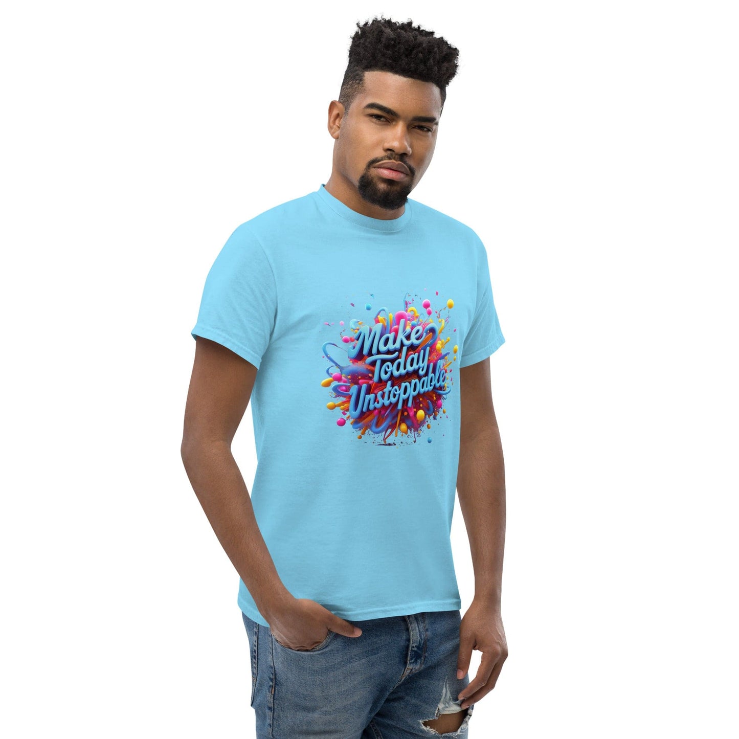 Classic T-Shirt with 3D render of "Make Today Unstoppable" - Collections by Moke 67609005