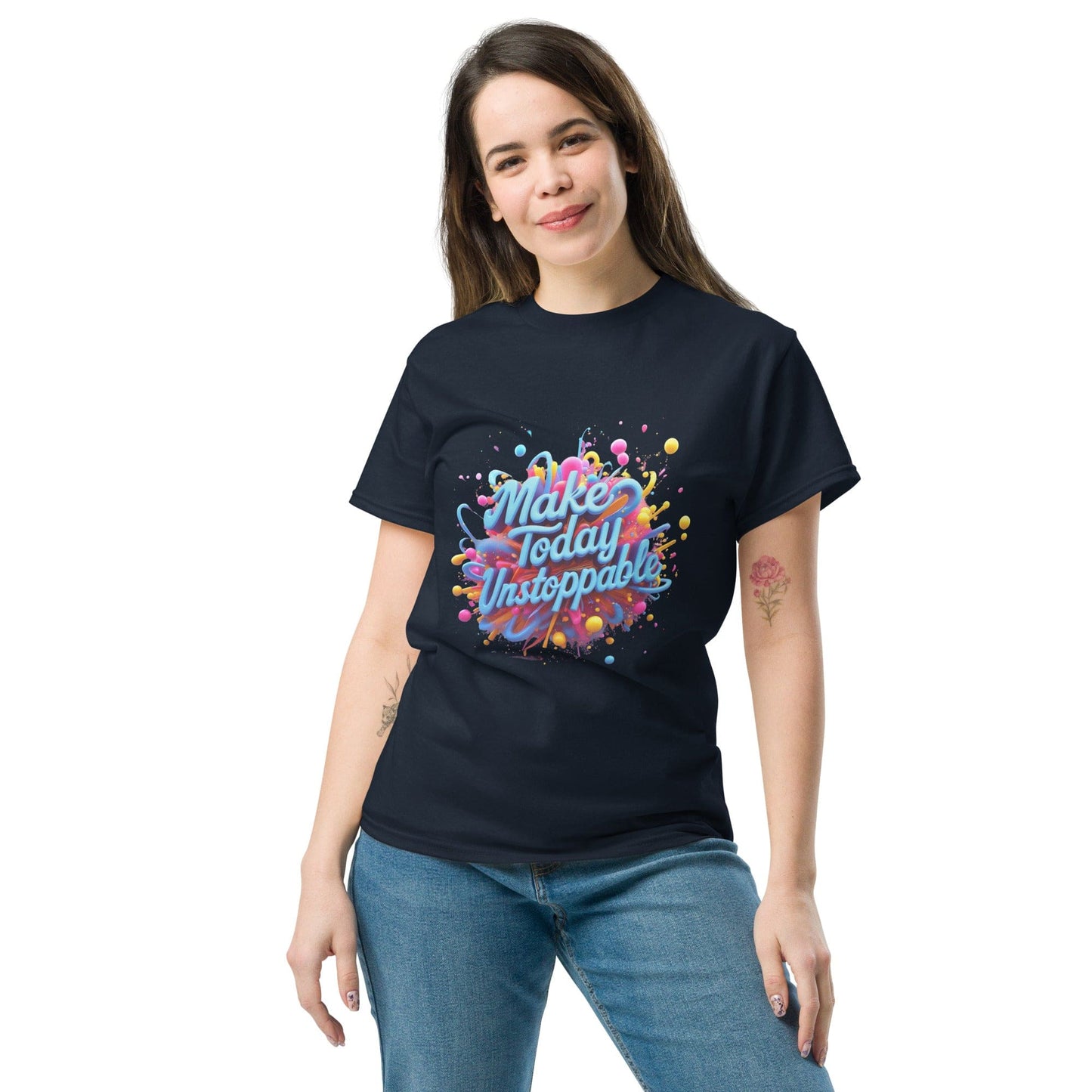 Classic T-Shirt with 3D render of "Make Today Unstoppable" - Collections by Moke 95394462