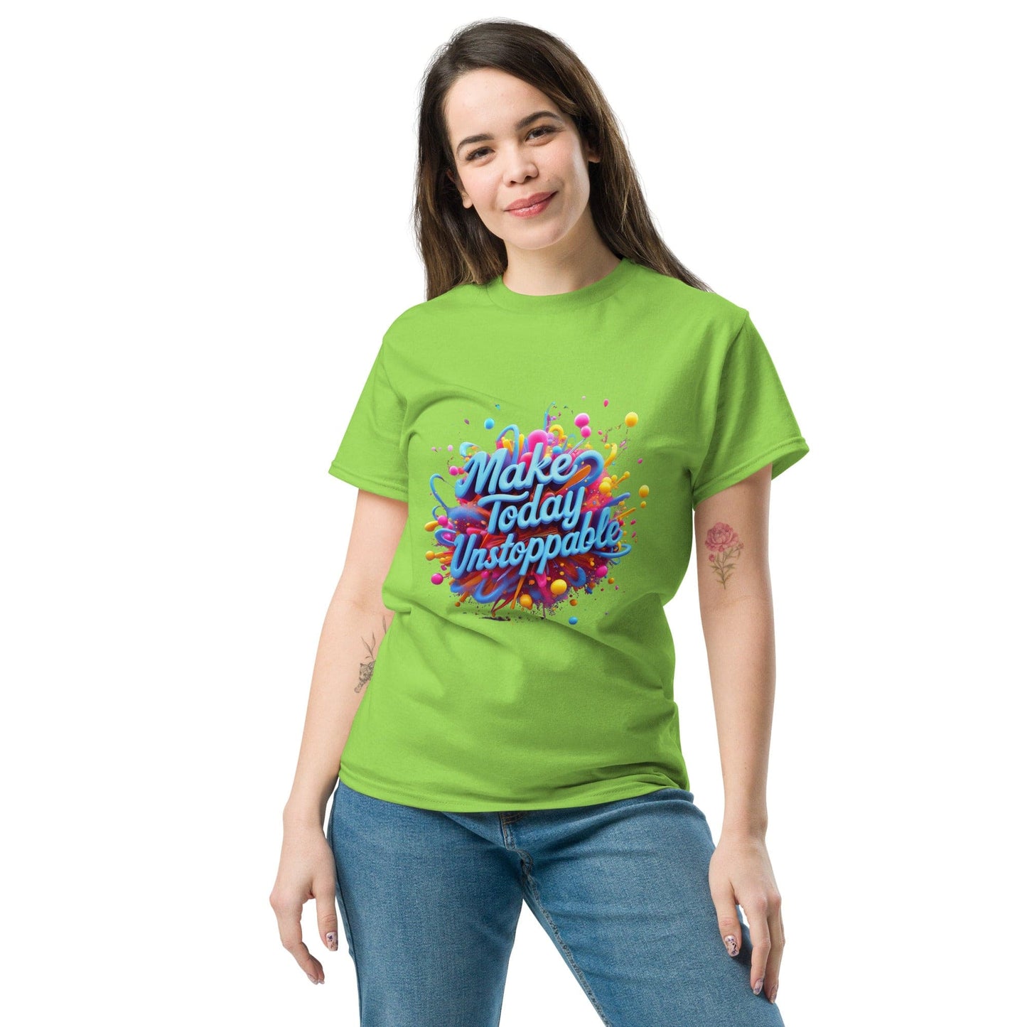 Classic T-Shirt with 3D render of "Make Today Unstoppable" - Collections by Moke 16536752
