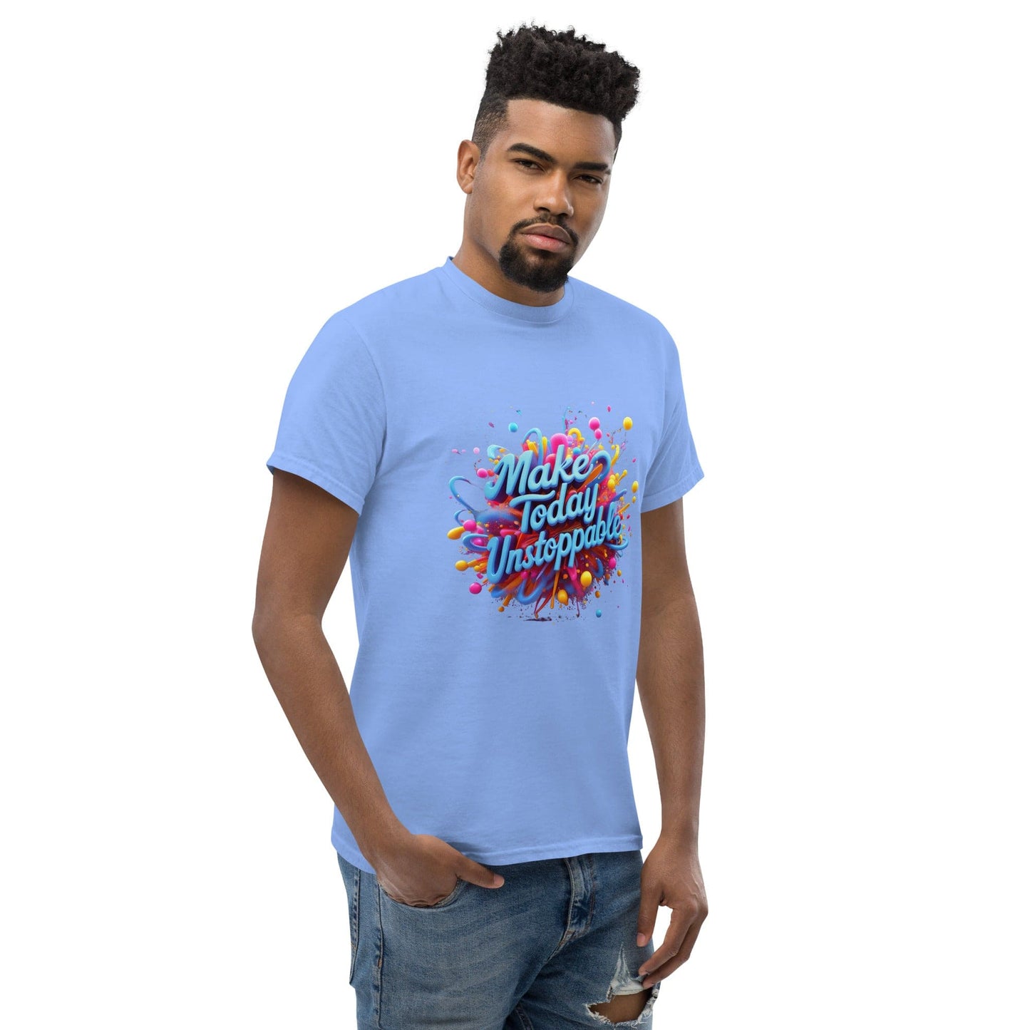 Classic T-Shirt with 3D render of "Make Today Unstoppable" - Collections by Moke 42425039