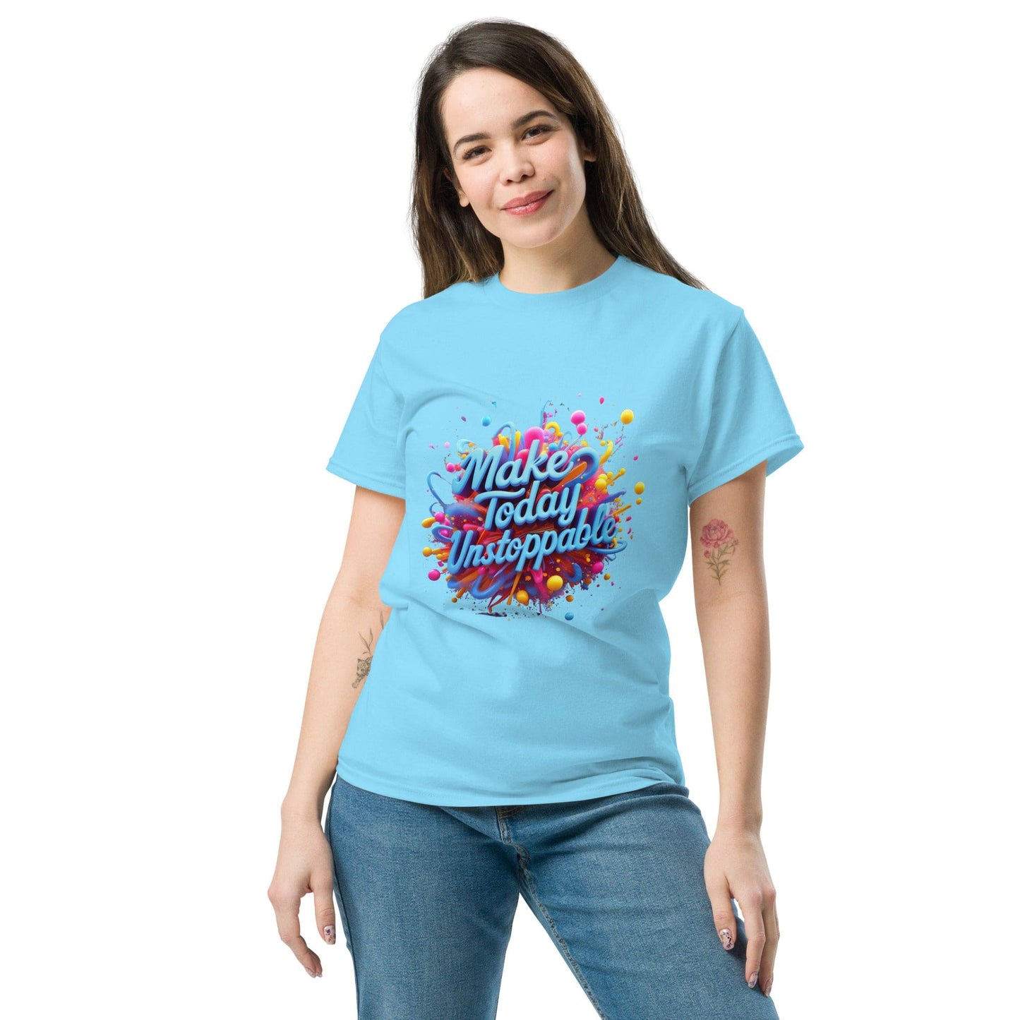 Classic T-Shirt with 3D render of "Make Today Unstoppable" - Collections by Moke 31136710