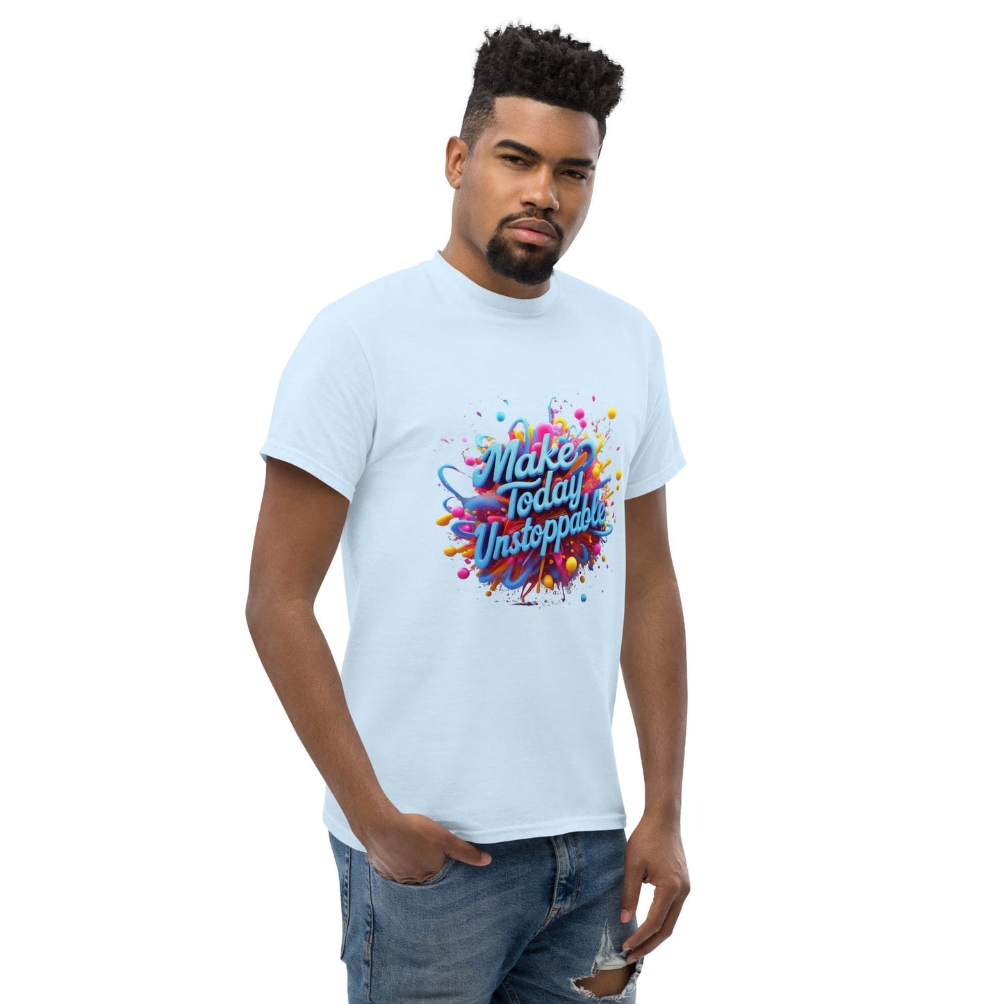 Classic T-Shirt with 3D render of "Make Today Unstoppable" - Collections by Moke 14142828