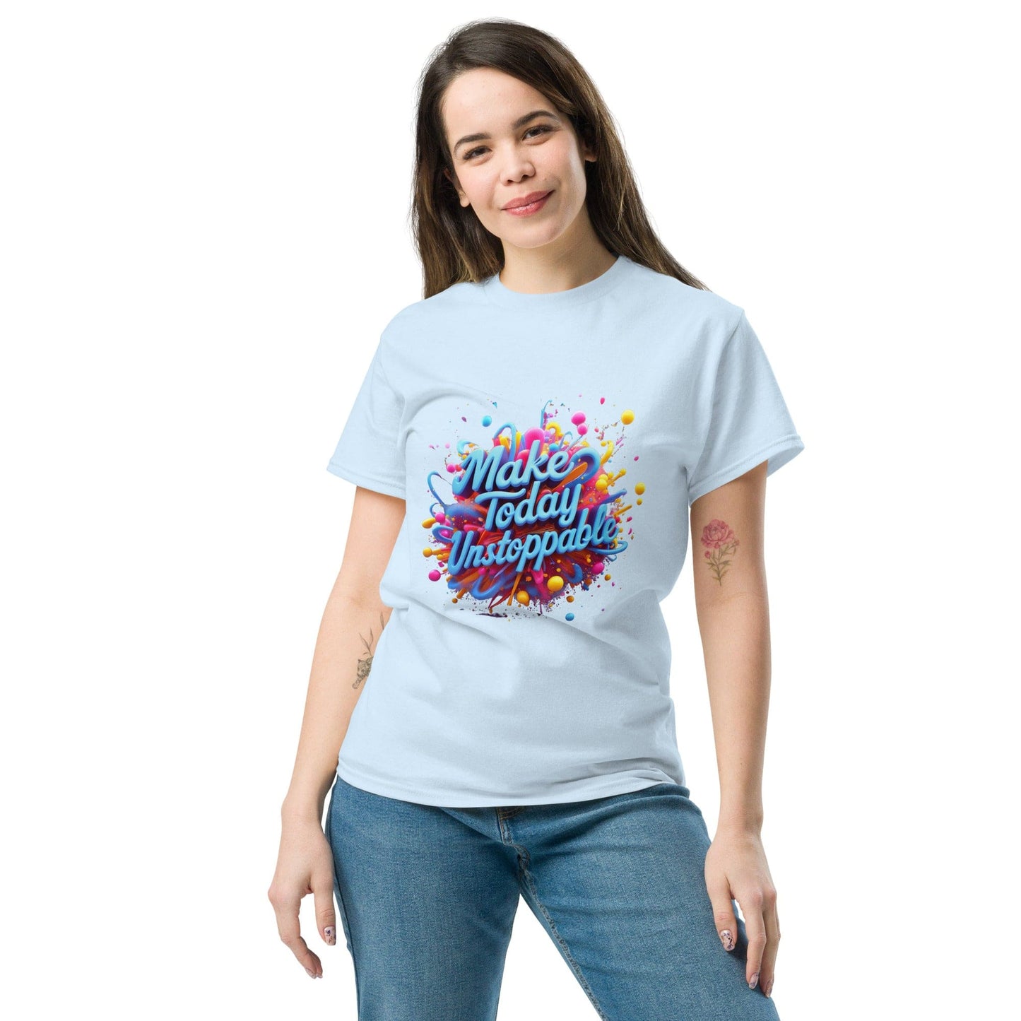 Classic T-Shirt with 3D render of "Make Today Unstoppable" - Collections by Moke 26053619