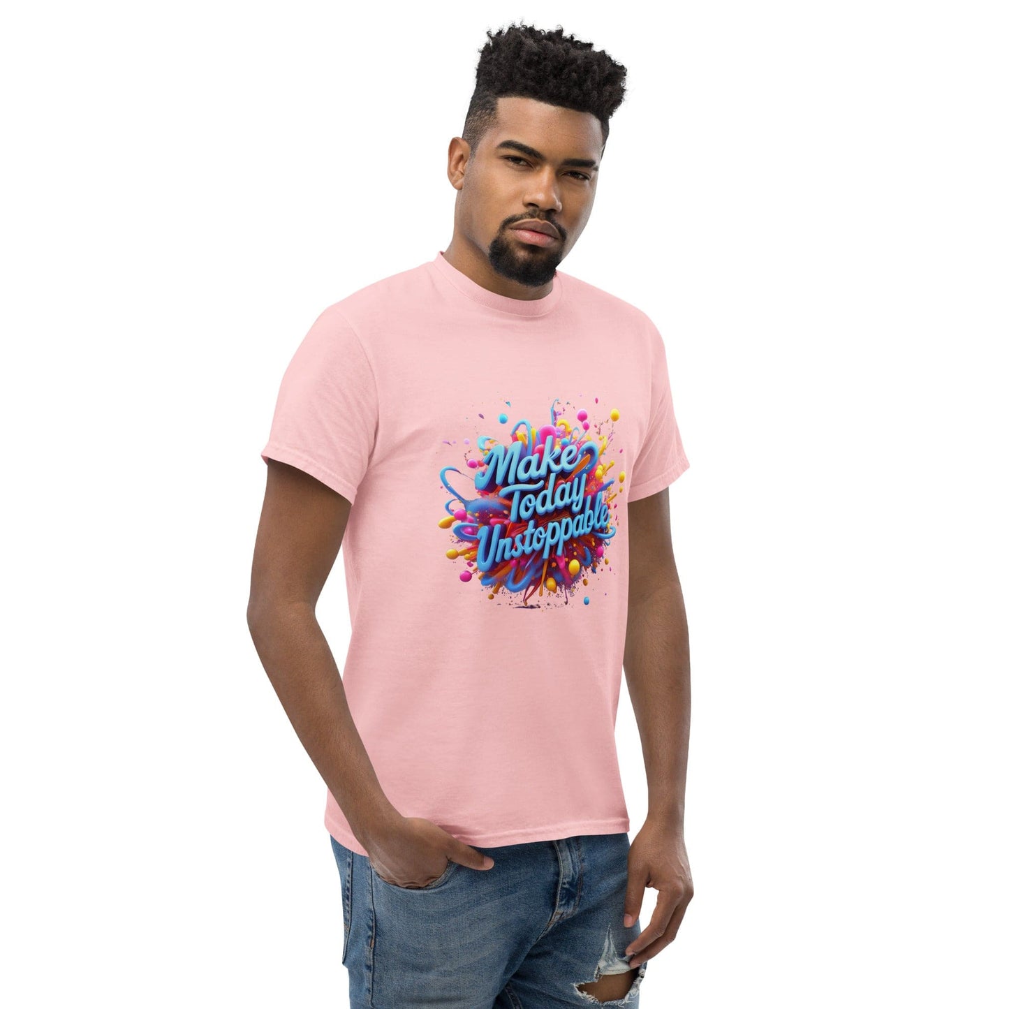 Classic T-Shirt with 3D render of "Make Today Unstoppable" - Collections by Moke 98029468