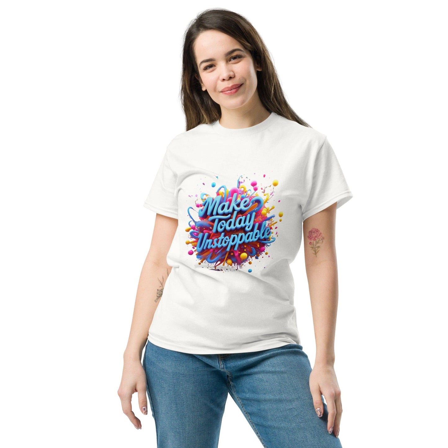 Classic T-Shirt with 3D render of "Make Today Unstoppable" - Collections by Moke 24586756