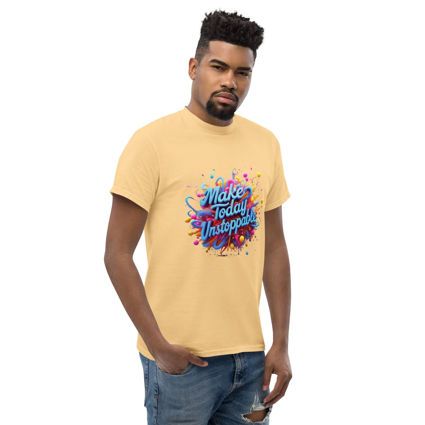 Classic T-Shirt with 3D render of "Make Today Unstoppable" - Collections by Moke 51311590
