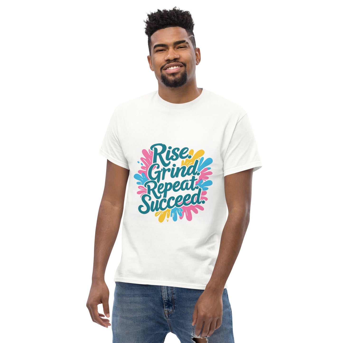 Classic T-Shirt with 'Rise. Grind. Repeat. Succeed.' - Collections by Moke 1927377