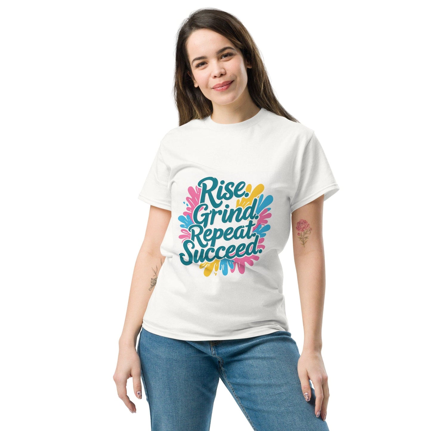 Classic T-Shirt with 'Rise. Grind. Repeat. Succeed.' - Collections by Moke 31672631