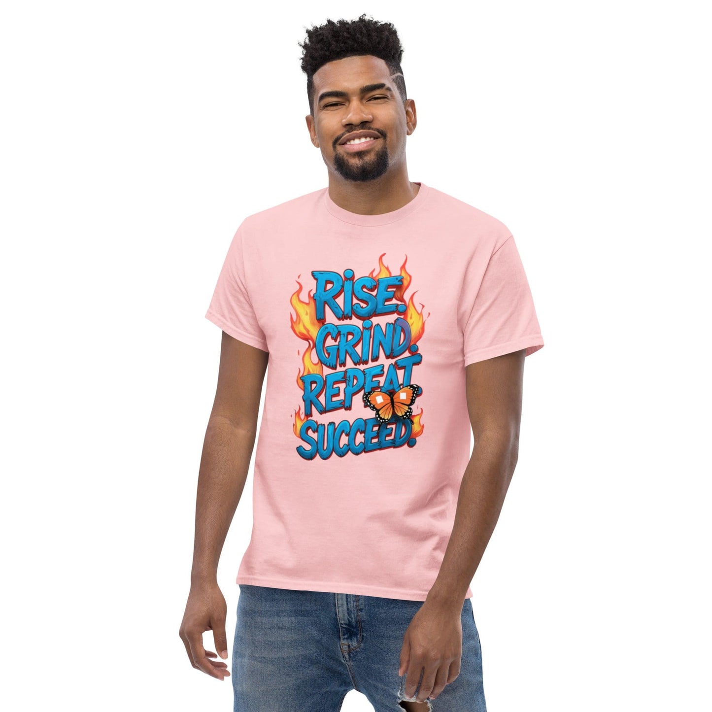 Classic T-Shirt with "Rise, Grind, Repeat, Succeed" - Collections by Moke 48503250