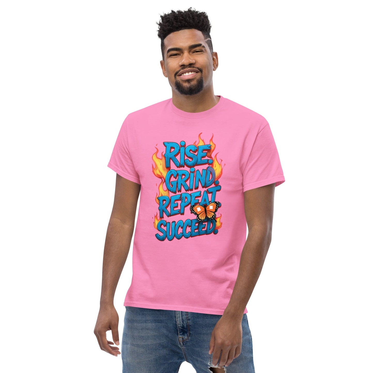 Classic T-Shirt with "Rise, Grind, Repeat, Succeed" - Collections by Moke 64268739