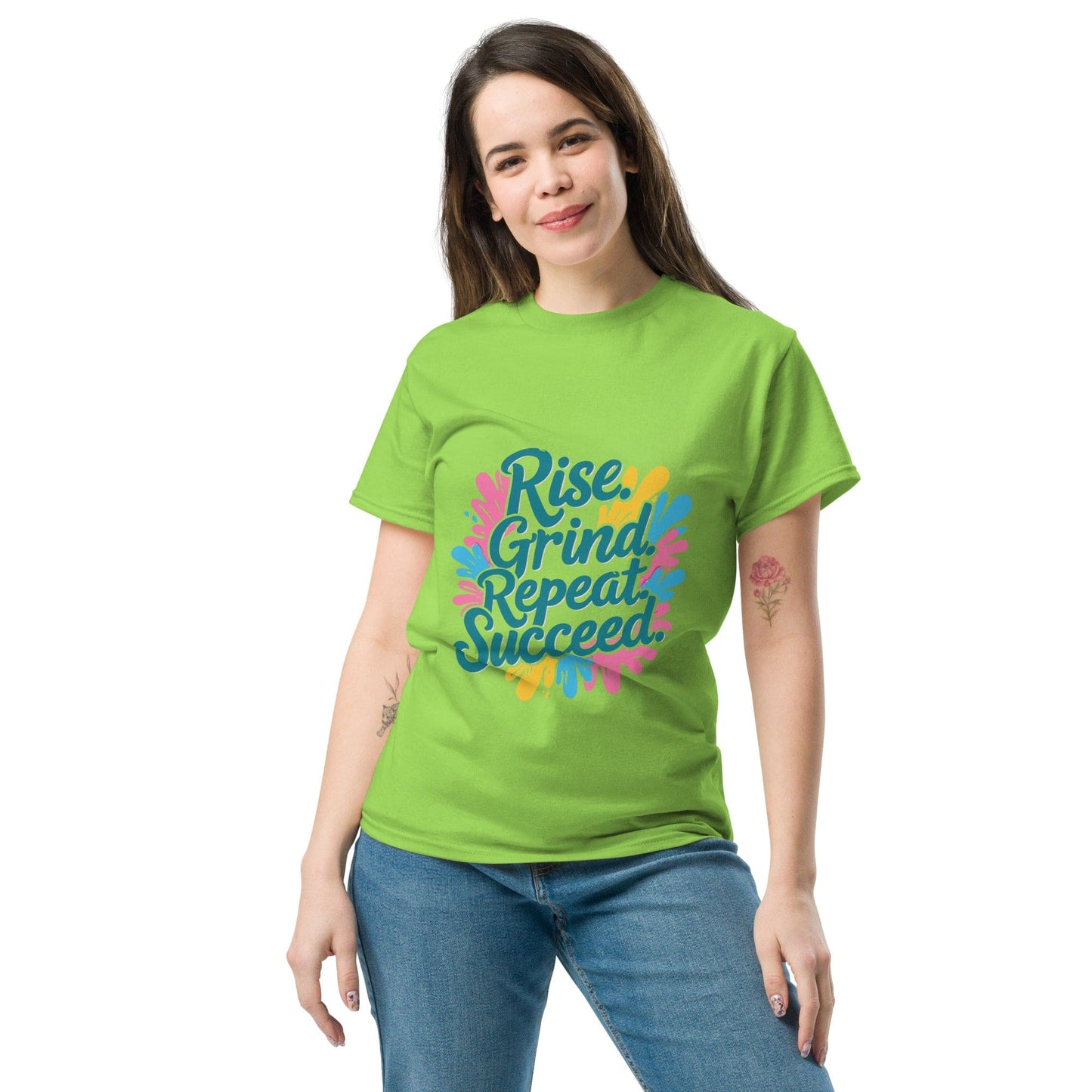 Classic T-Shirt with 'Rise. Grind. Repeat. Succeed.' - Collections by Moke 26485768