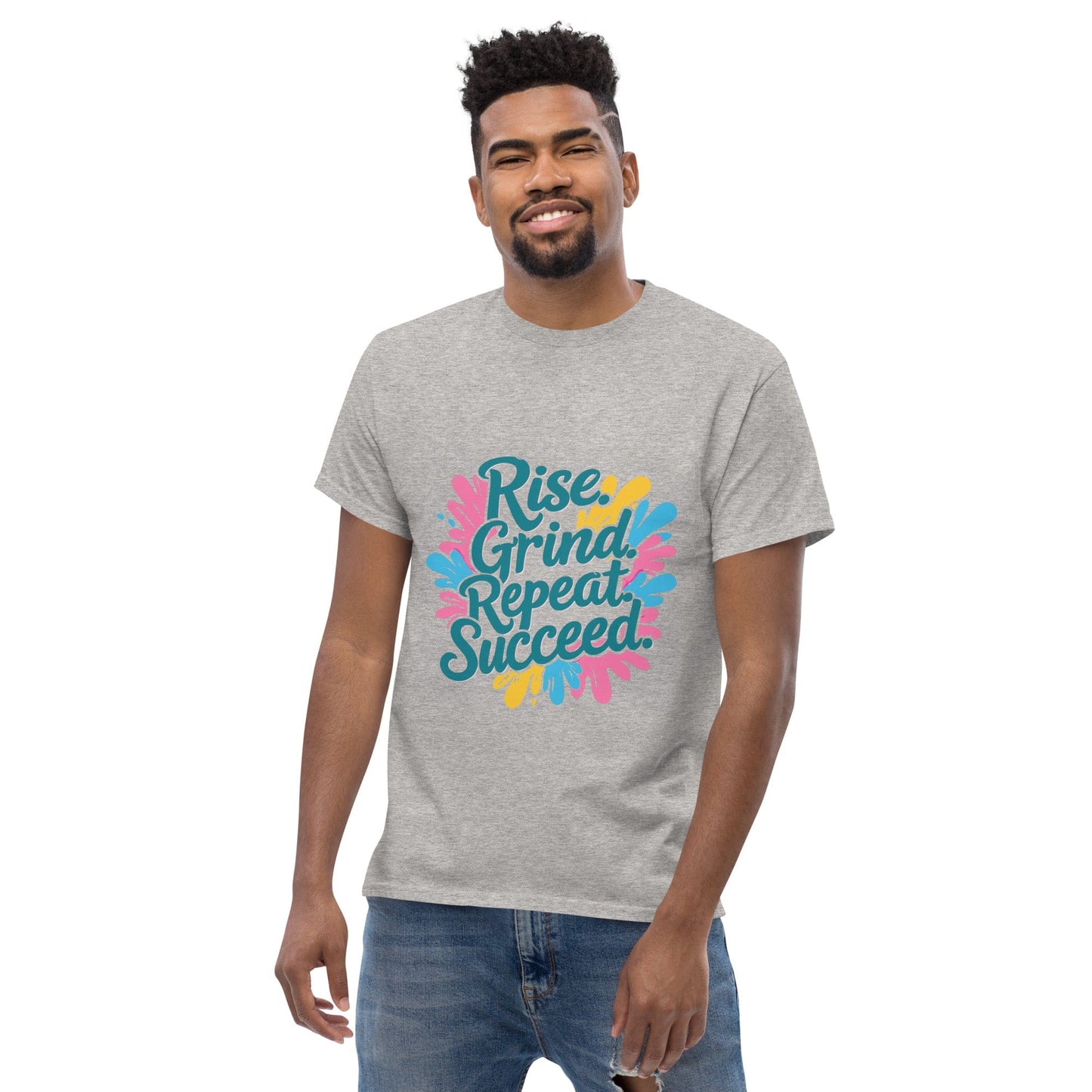 Classic T-Shirt with 'Rise. Grind. Repeat. Succeed.' - Collections by Moke 91310692