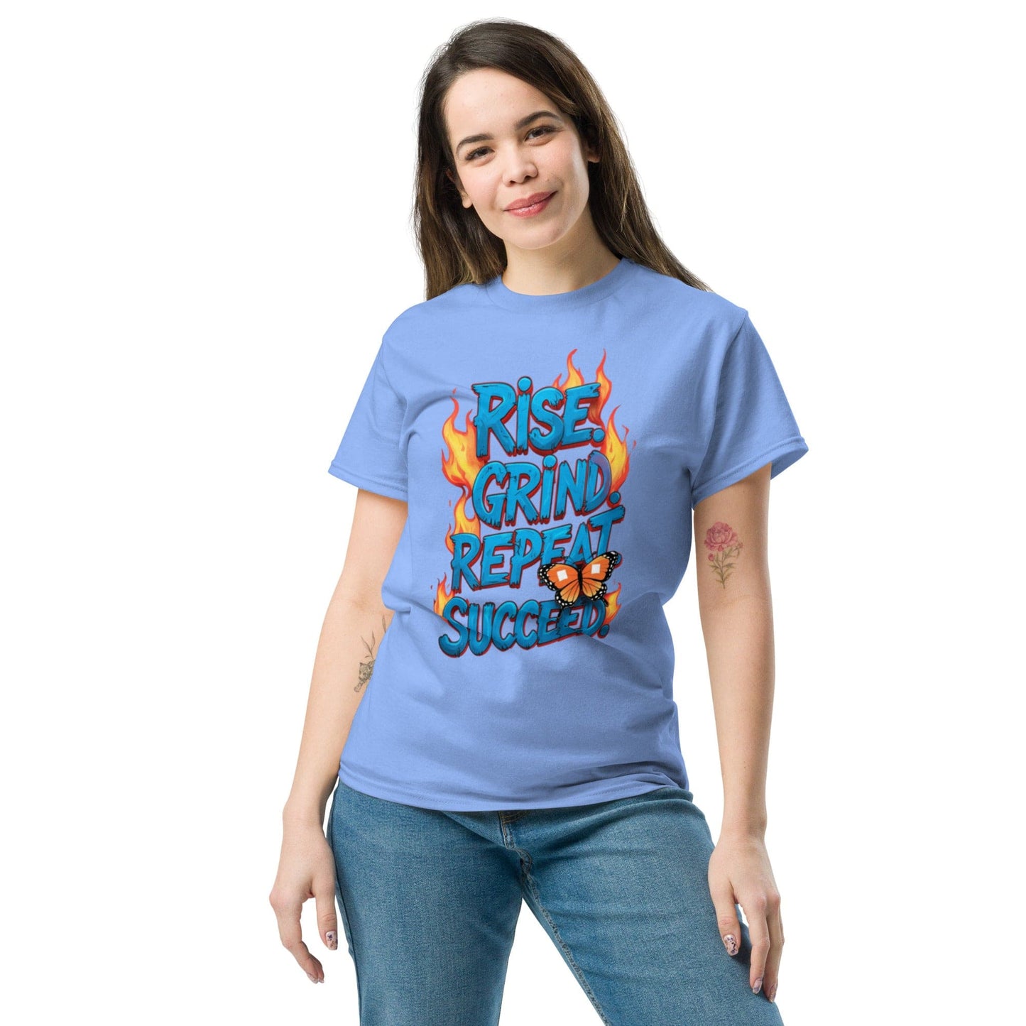 Classic T-Shirt with "Rise, Grind, Repeat, Succeed" - Collections by Moke 89809468