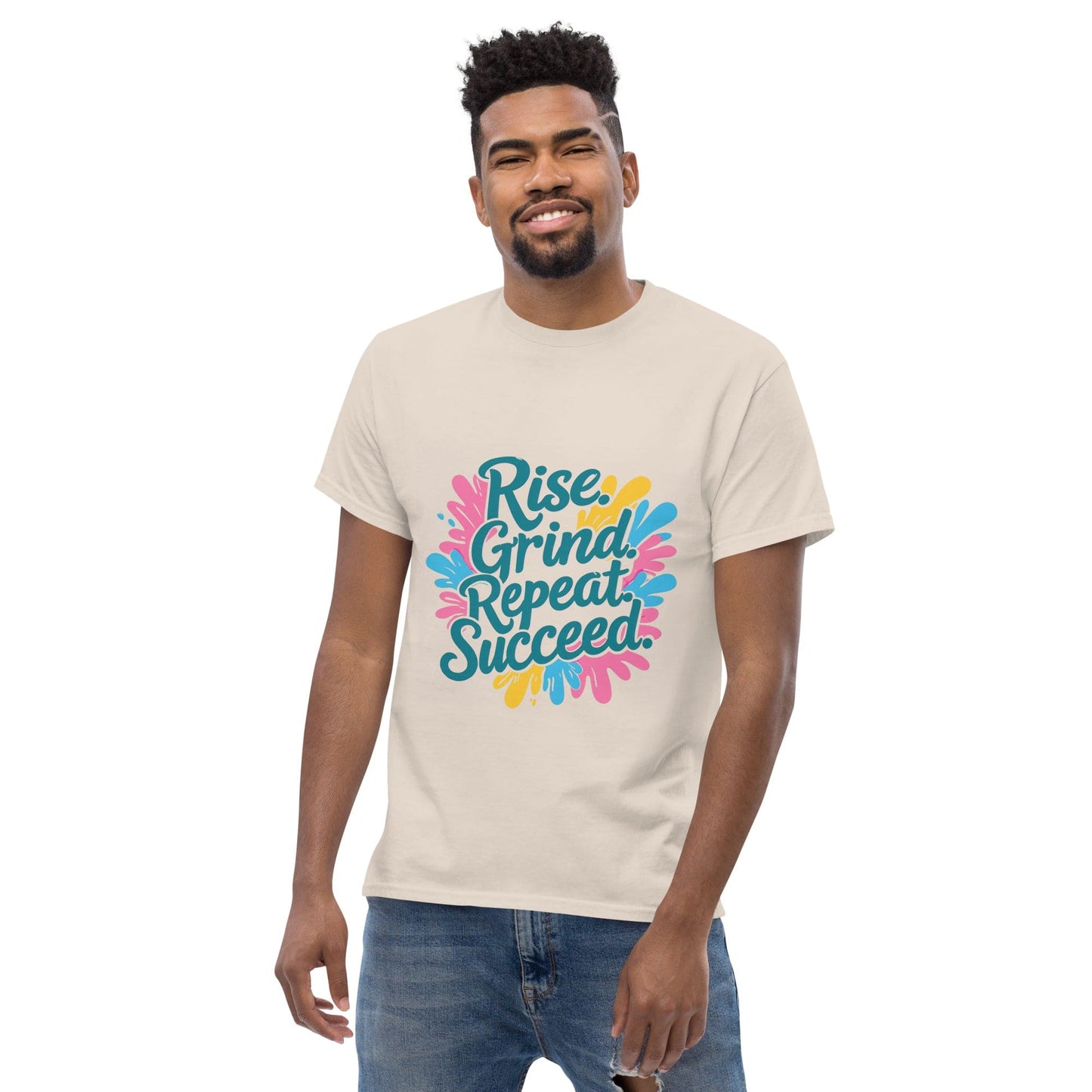 Classic T-Shirt with 'Rise. Grind. Repeat. Succeed.' - Collections by Moke 93307484