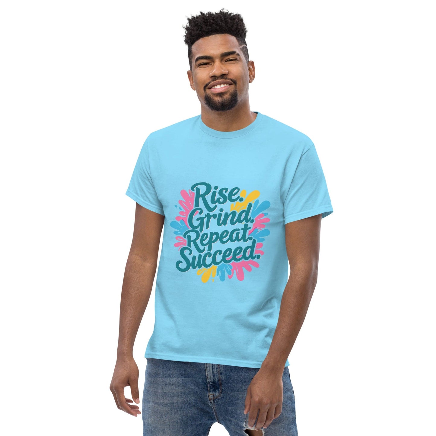 Classic T-Shirt with 'Rise. Grind. Repeat. Succeed.' - Collections by Moke 26051219