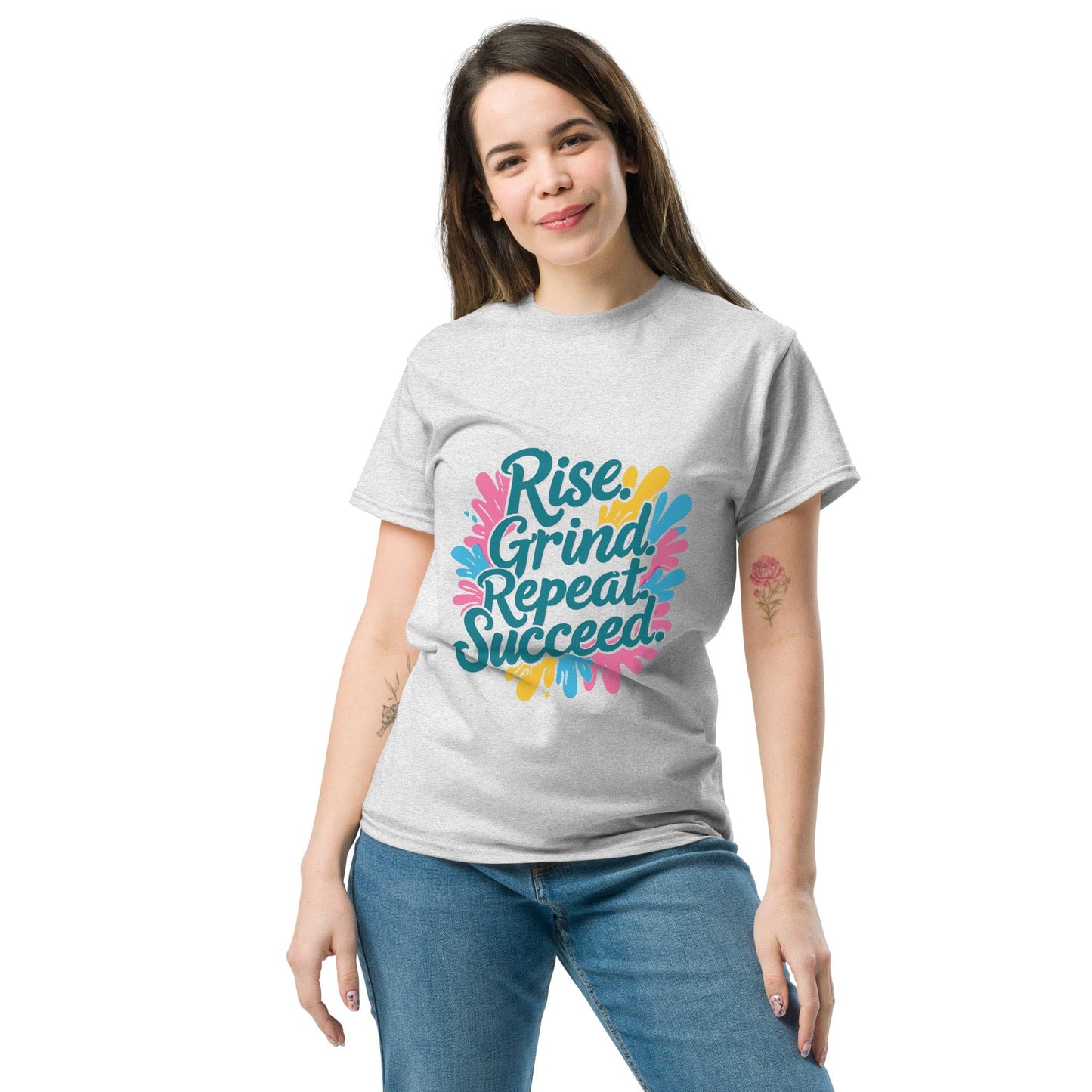 Classic T-Shirt with 'Rise. Grind. Repeat. Succeed.' - Collections by Moke 89578490