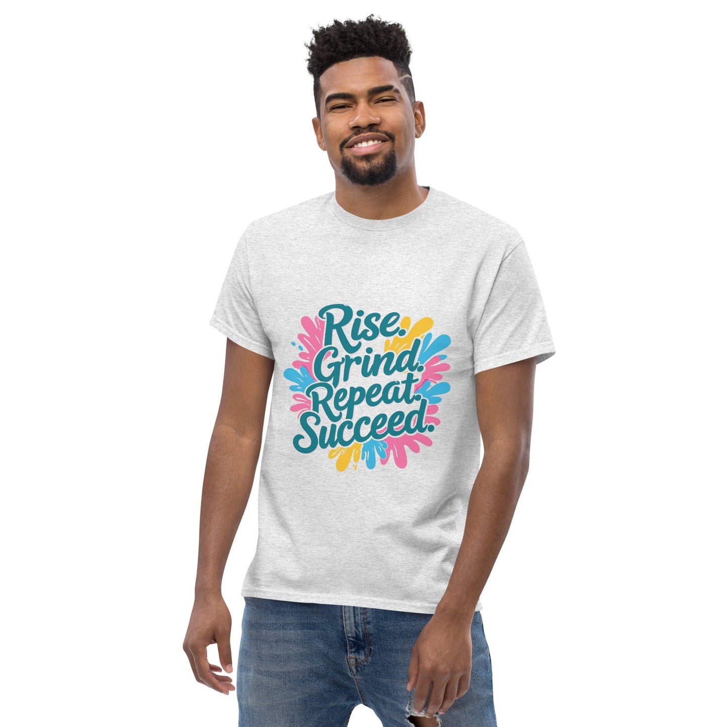 Classic T-Shirt with 'Rise. Grind. Repeat. Succeed.' - Collections by Moke 97796511