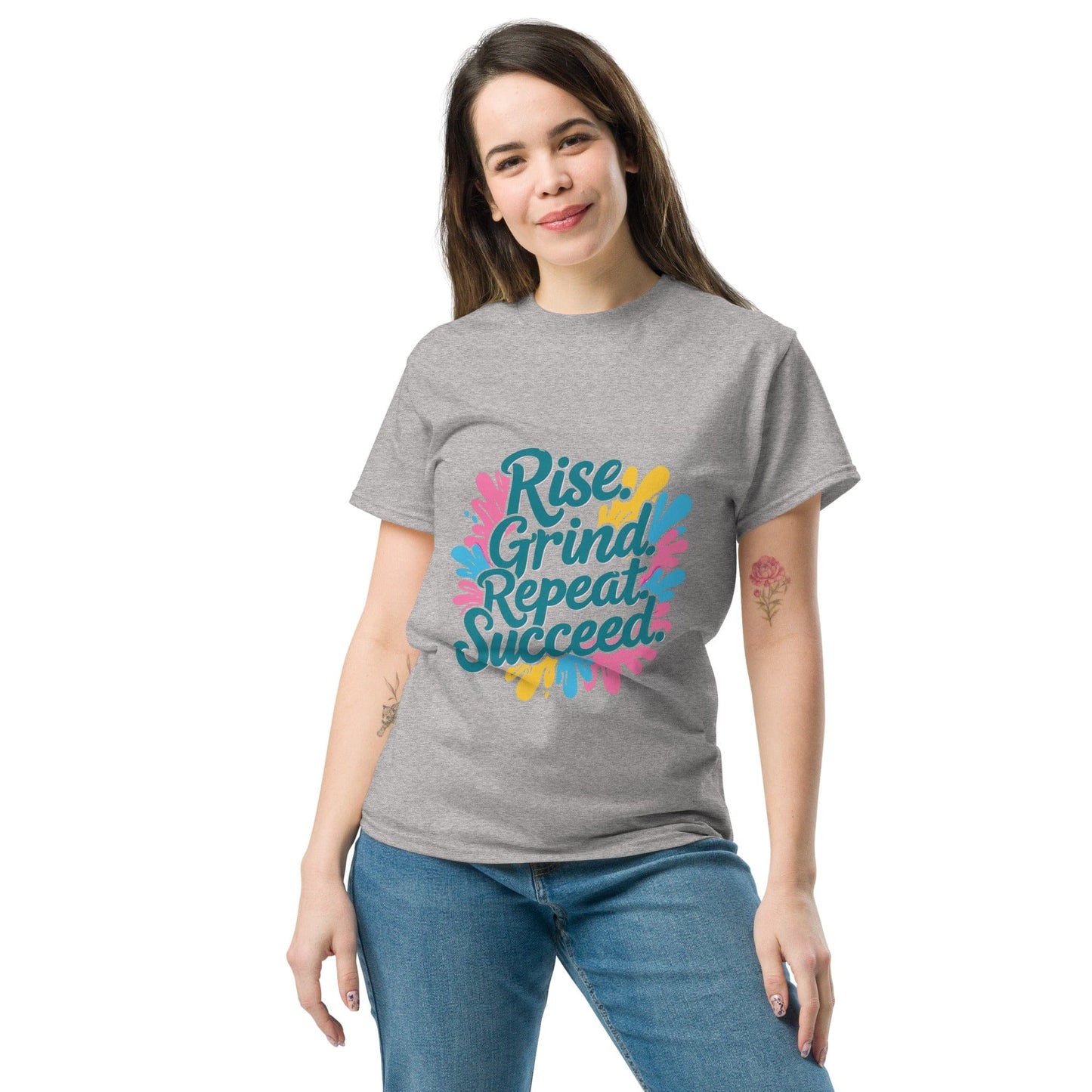 Classic T-Shirt with 'Rise. Grind. Repeat. Succeed.' - Collections by Moke 41235204