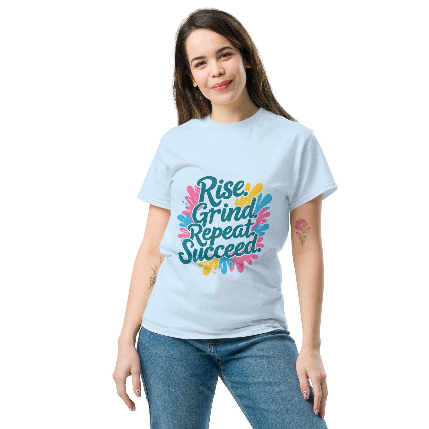Classic T-Shirt with 'Rise. Grind. Repeat. Succeed.' - Collections by Moke 39799884