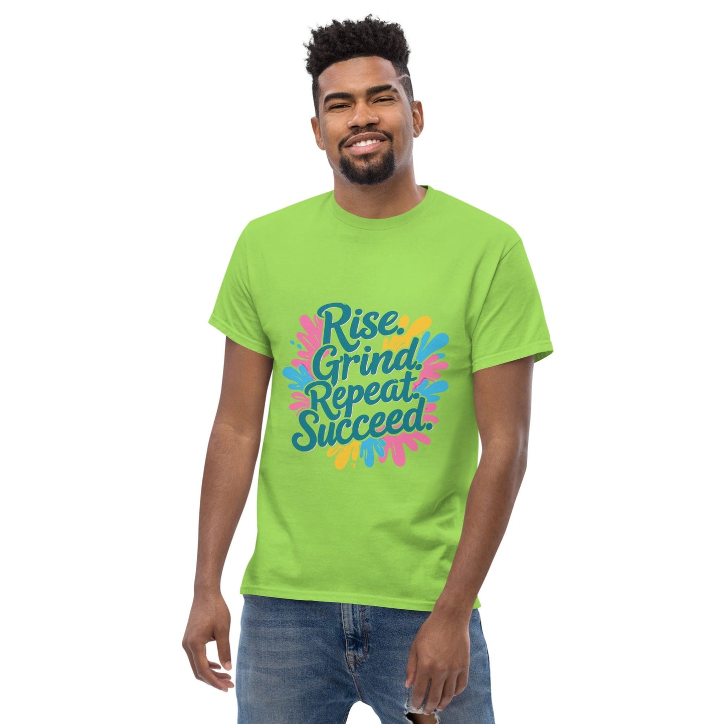 Classic T-Shirt with 'Rise. Grind. Repeat. Succeed.' - Collections by Moke 64766550