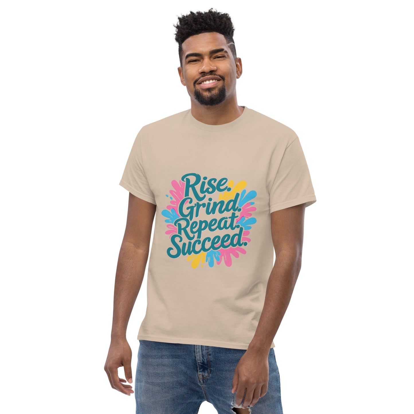Classic T-Shirt with 'Rise. Grind. Repeat. Succeed.' - Collections by Moke 30491848