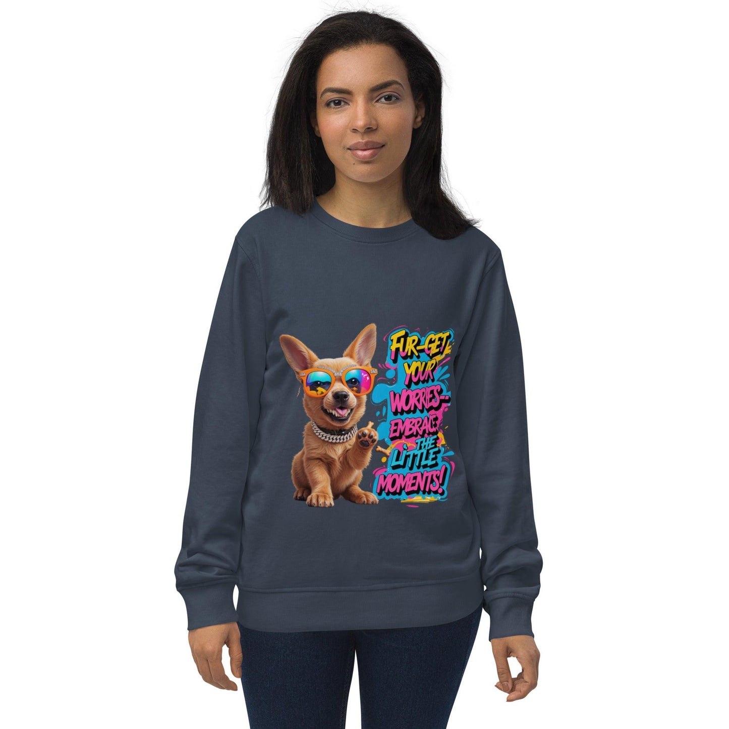 Cute Puppy on Sweatshirt with "Fur-get your worries" - Collections by Moke 2643932