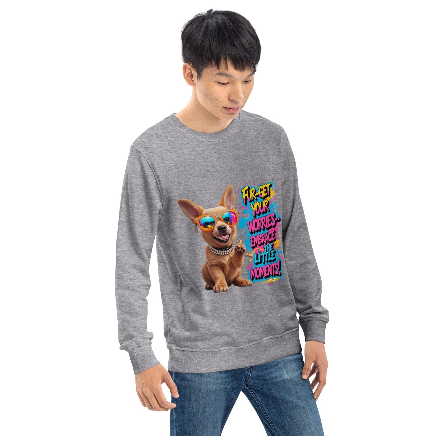 Cute Puppy on Sweatshirt with "Fur-get your worries" - Collections by Moke 63803069