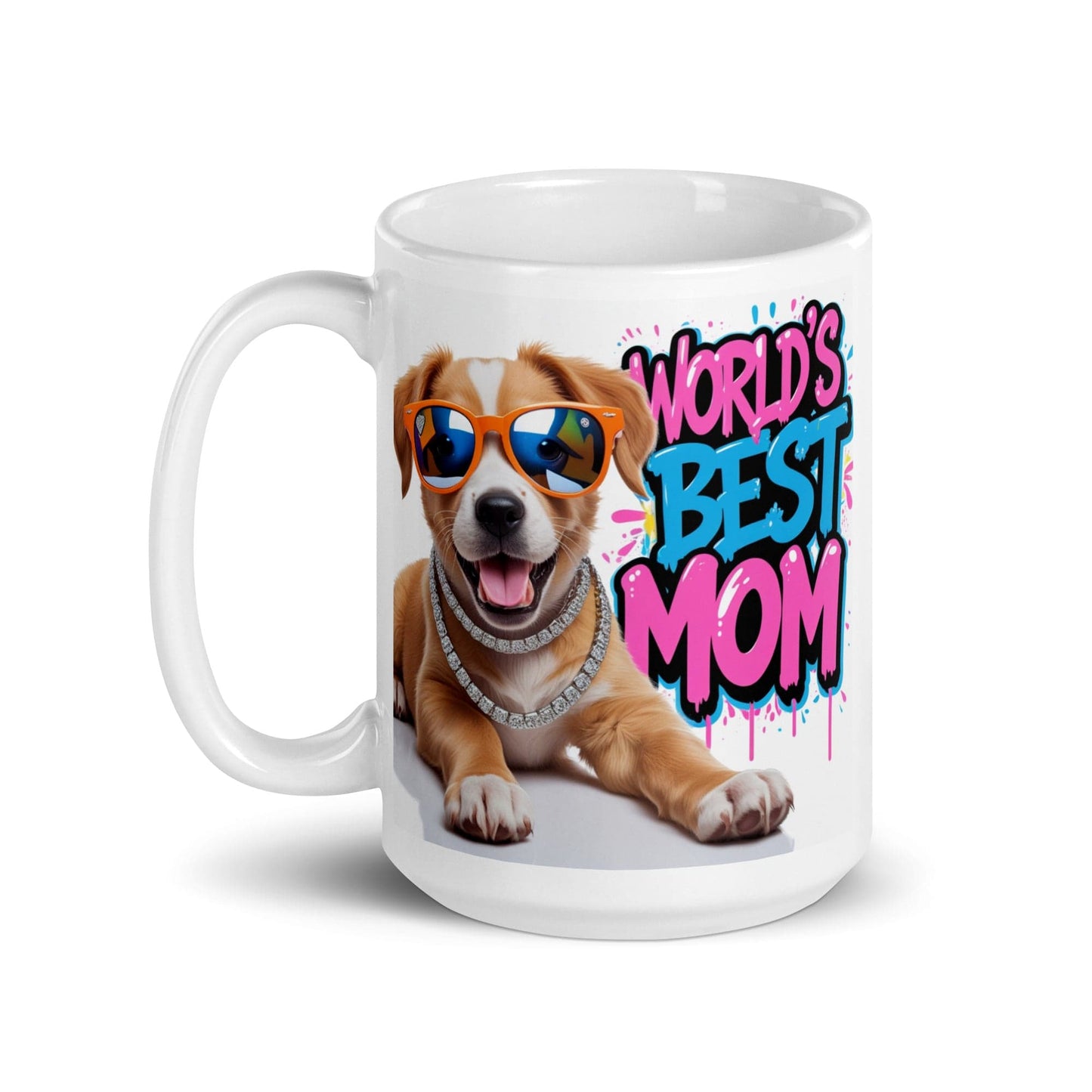Dog on 15oz Ceramic Mug with "World's Best Mom" - Collections by Moke 42807186