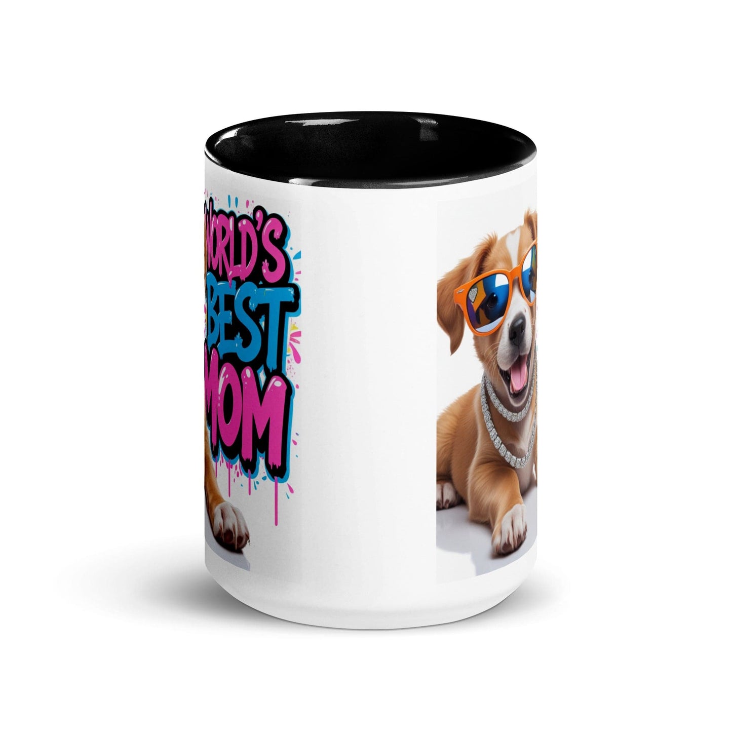 Dog on 15oz Colourful Ceramic Mug with "World's Best Mom" - Collections by Moke 30271458