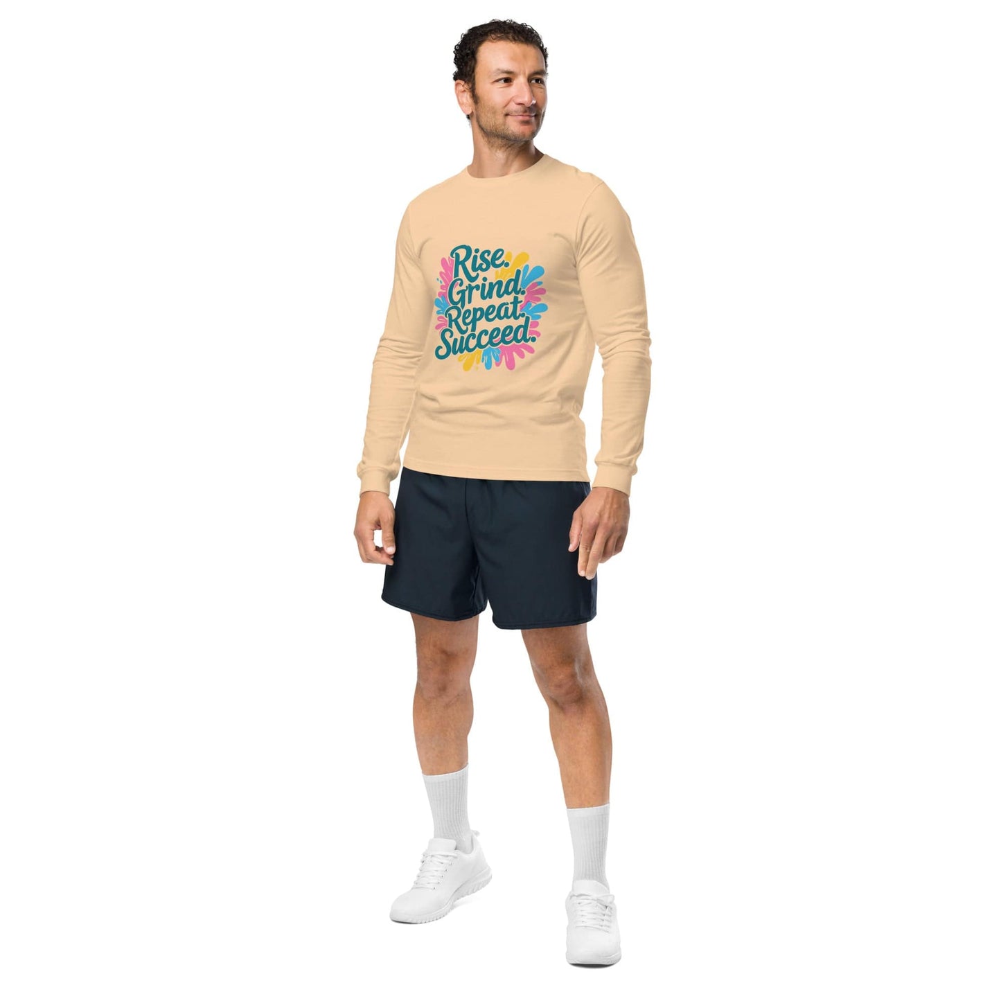 Long Sleeve T-Shirt with 'Rise. Grind. Repeat. Succeed.' - Collections by Moke 14993955