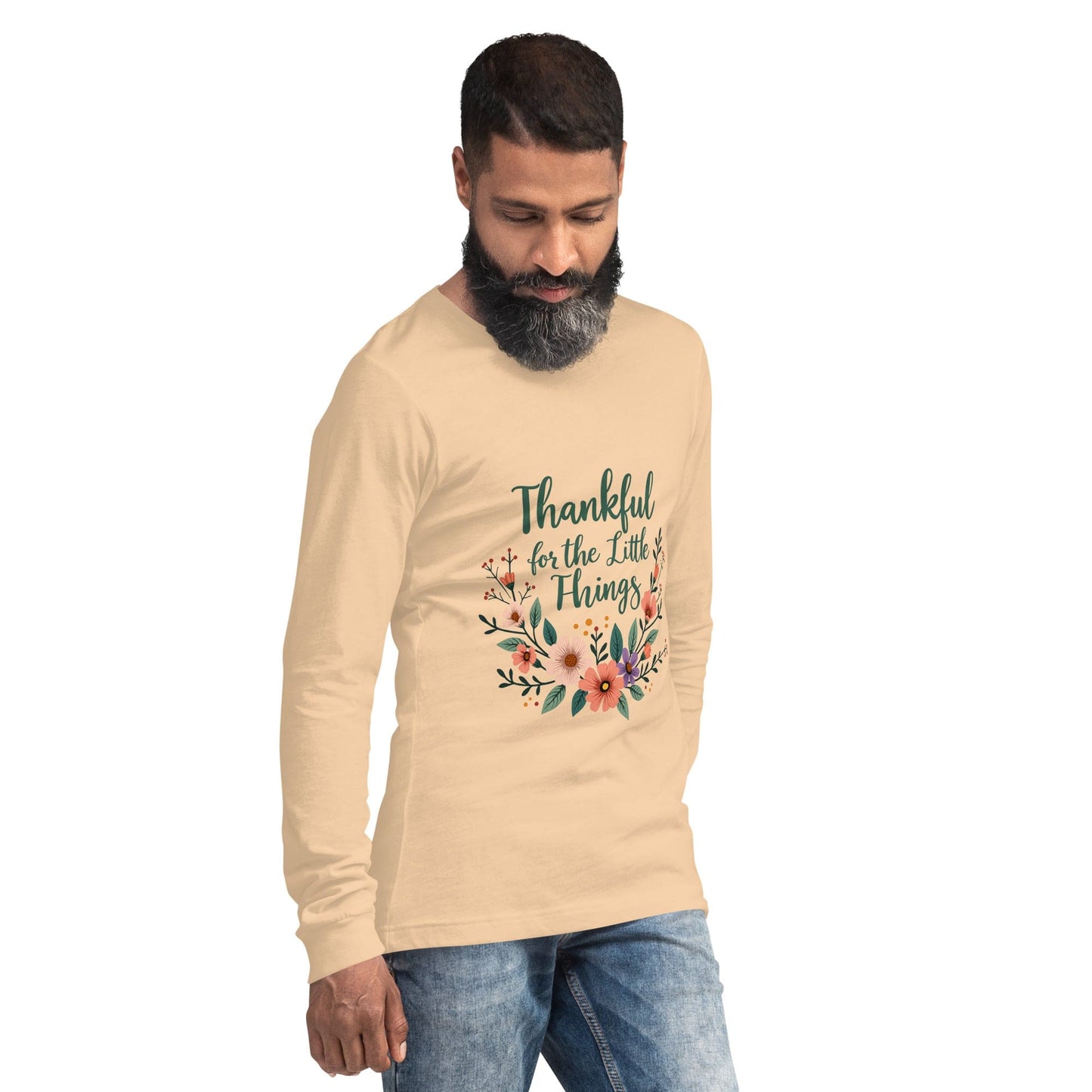 Long Sleeve T-Shirt with “Thankful for the Little Things” - Collections by Moke 2445953