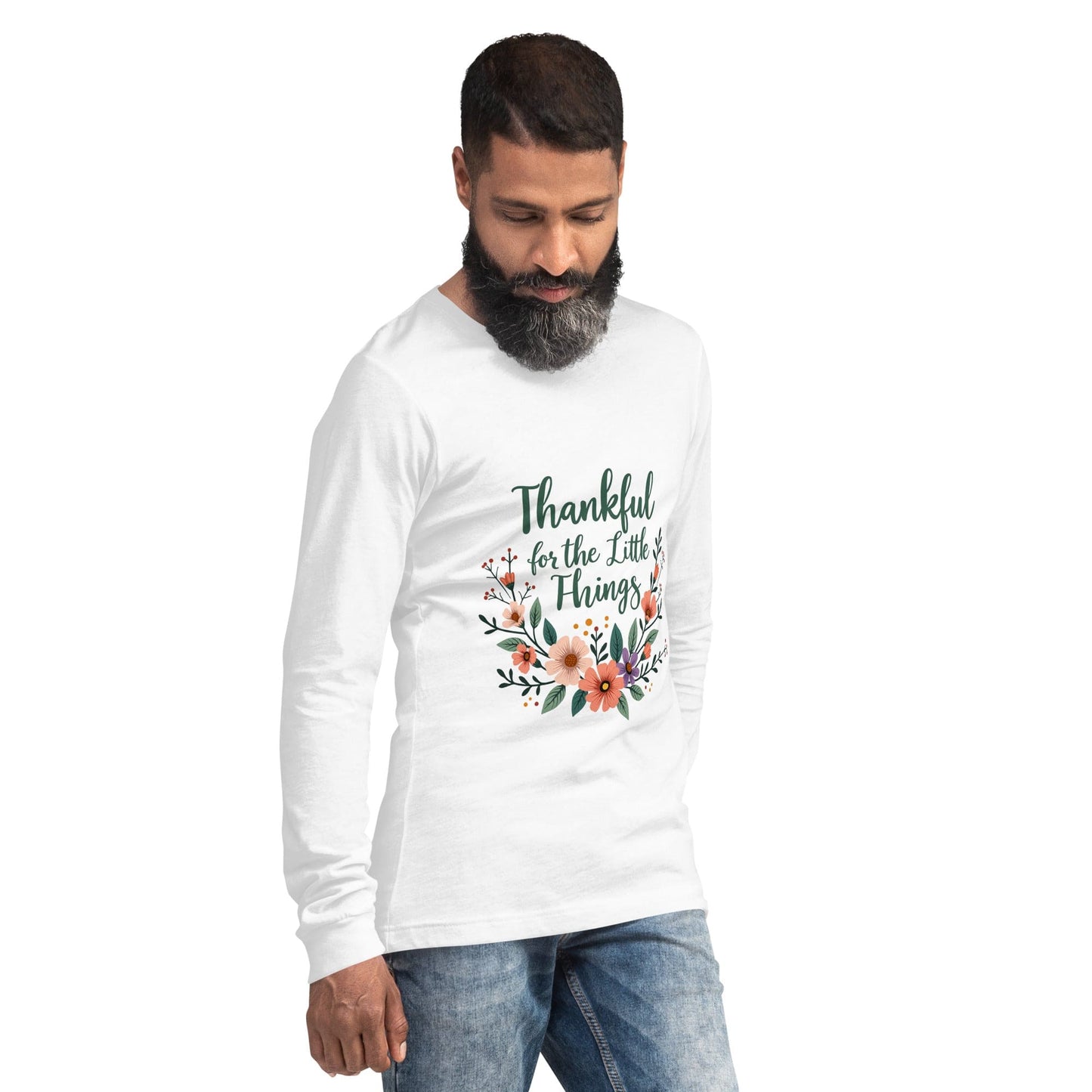 Long Sleeve T-Shirt with “Thankful for the Little Things” - Collections by Moke 57460423