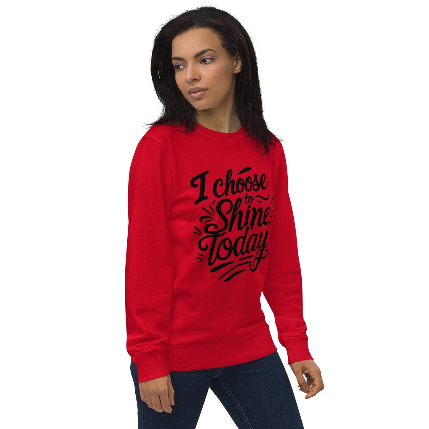 Organic Sweatshirt with "I choose to shine today" - Collections by Moke 81614048