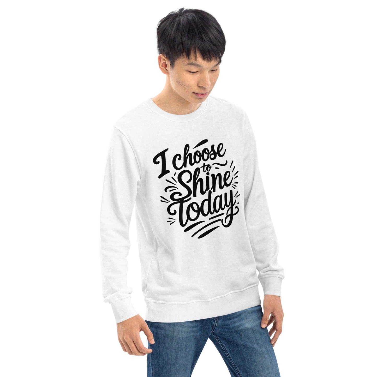 Organic Sweatshirt with "I choose to shine today" - Collections by Moke 11986259