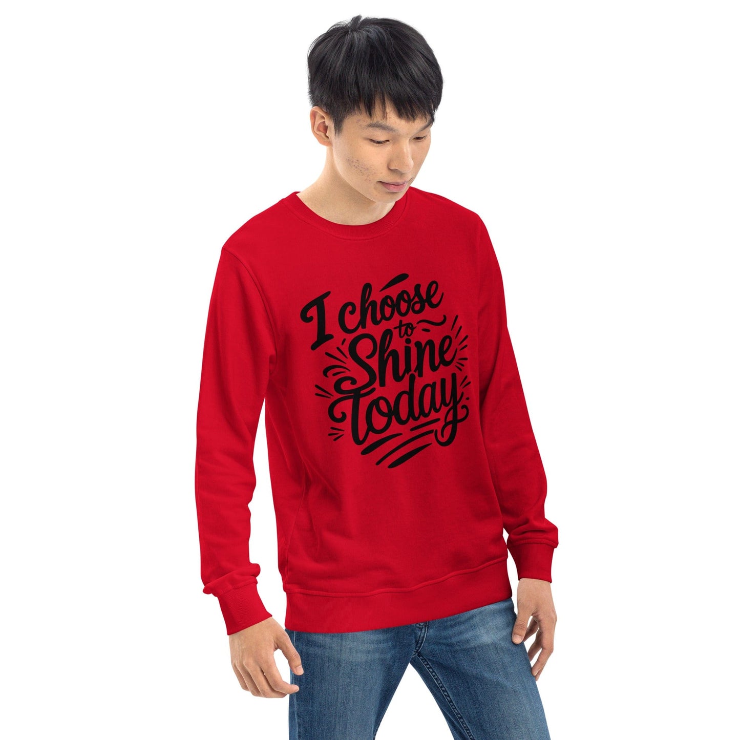 Organic Sweatshirt with "I choose to shine today" - Collections by Moke 90391579