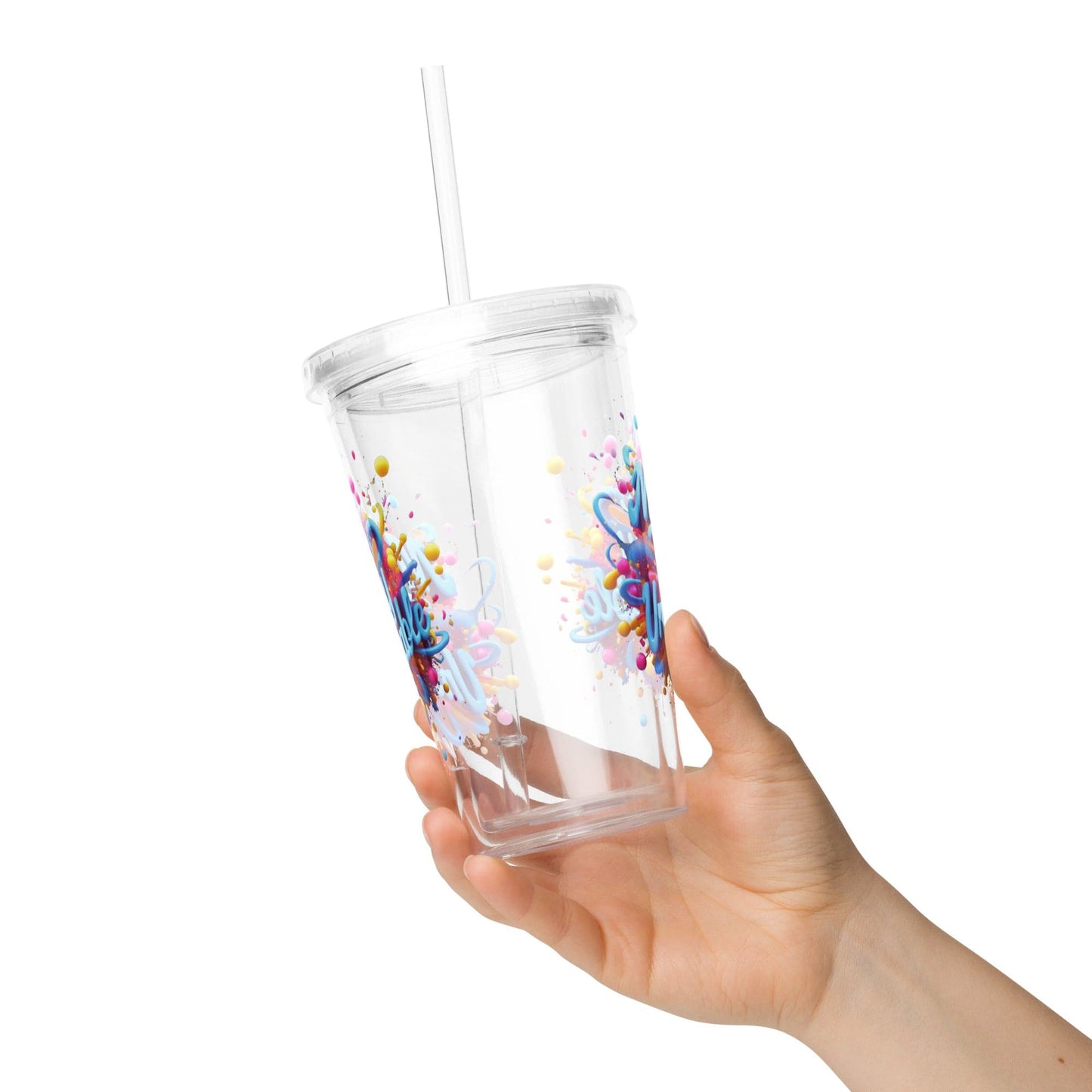 Plastic Tumbler with 3D render of "Make Today Unstoppable" - Collections by Moke 56840928