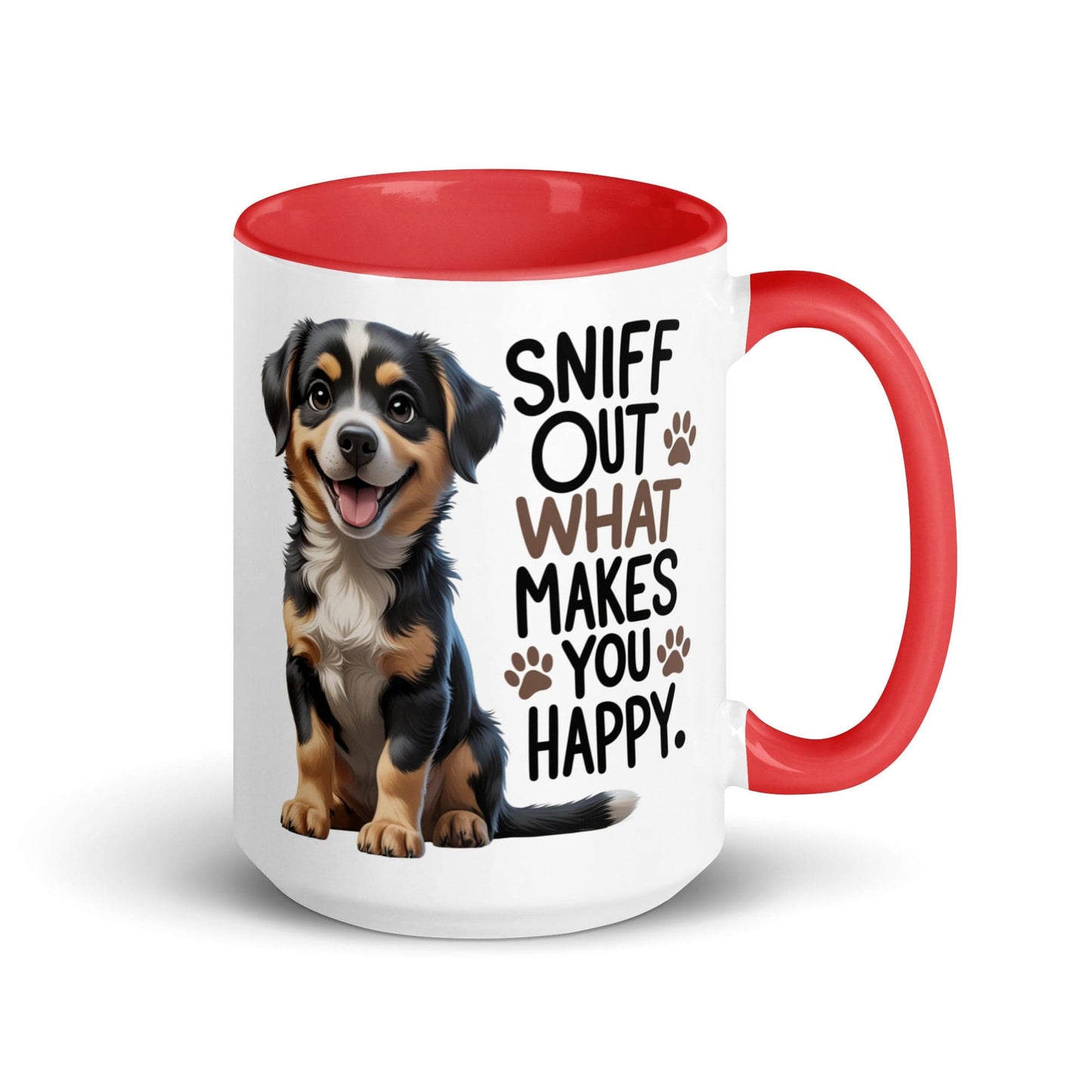 Puppy on 15oz Ceramic Mug with "sniff out what makes you happy" - Collections by Moke 11871653