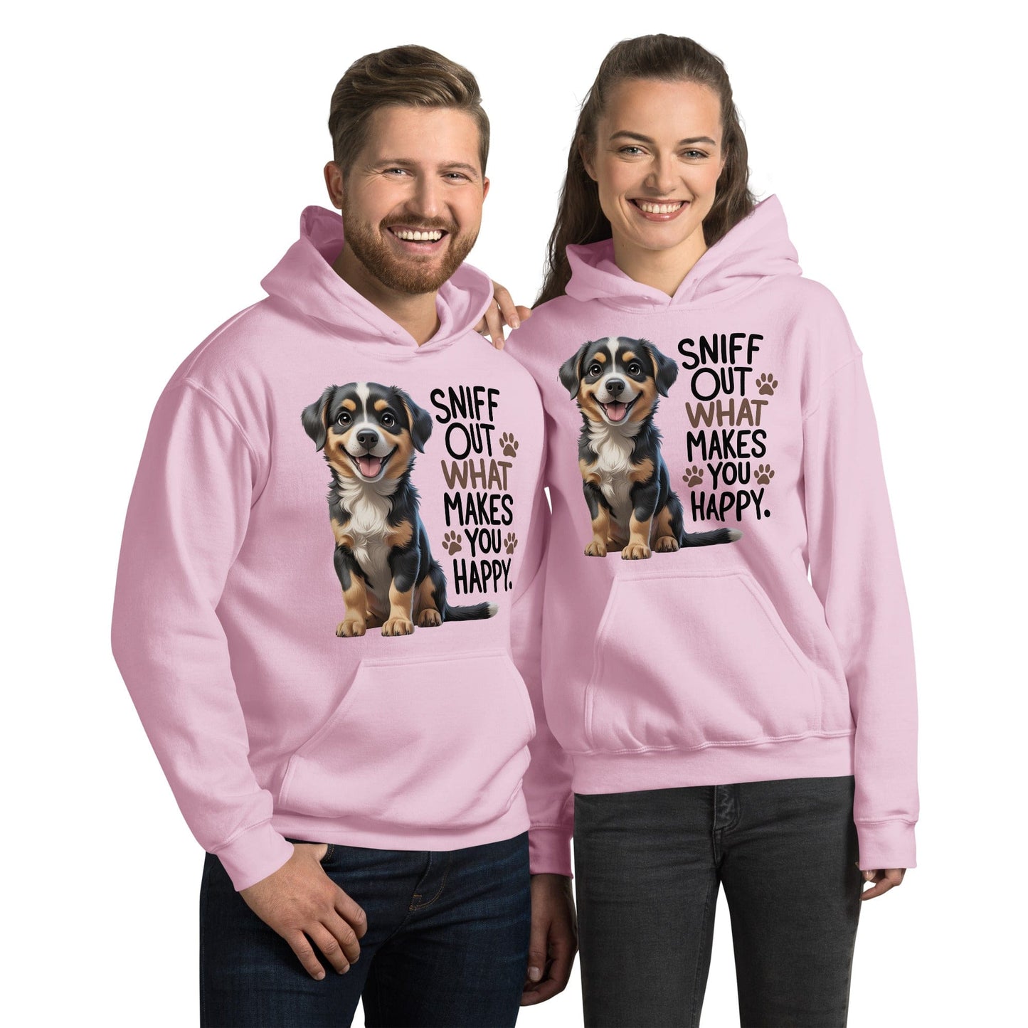 Puppy on Hoodie with "sniff out what makes you happy" - Collections by Moke 68506869
