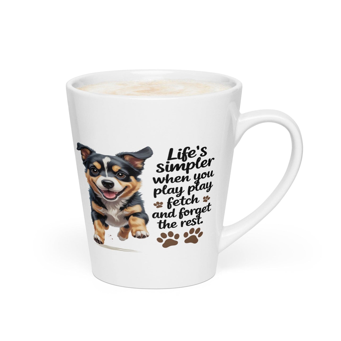 Puppy on Latte Mug with 'Life’s simpler' - Collections by Moke 26999623