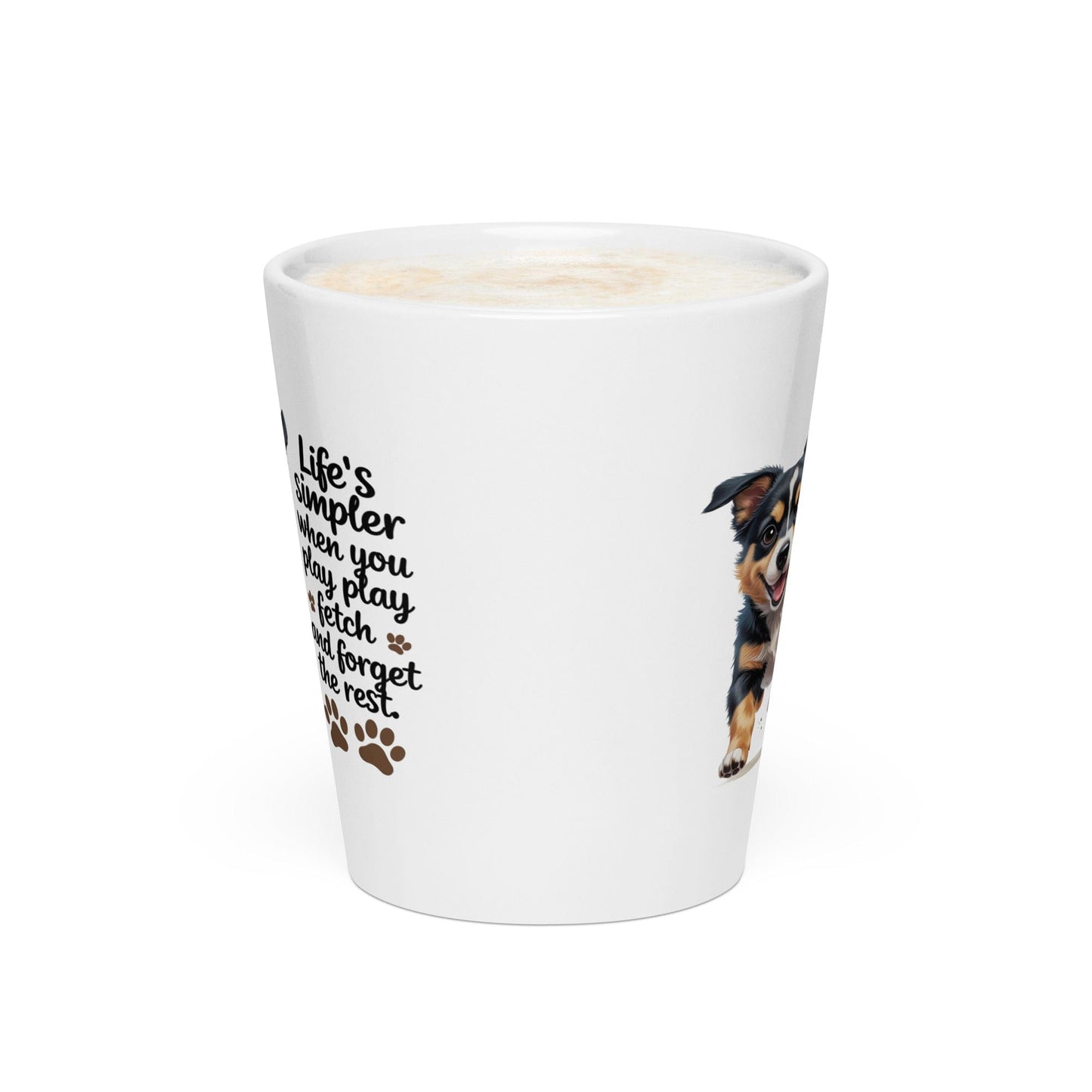 Puppy on Latte Mug with 'Life’s simpler' - Collections by Moke 73022471