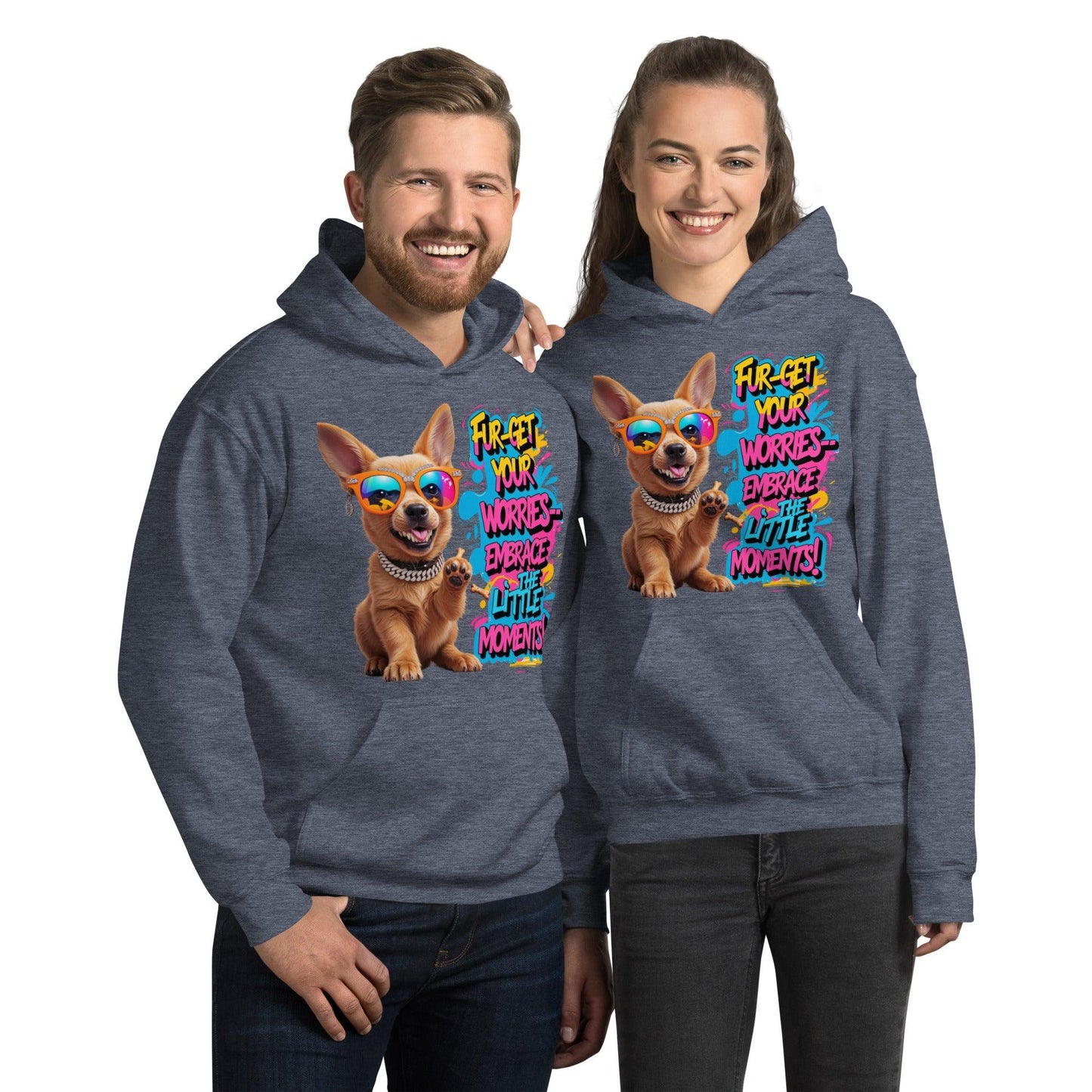 Puppy on Stylish Hoodie with "Fur-get your worries" - Collections by Moke 52019325