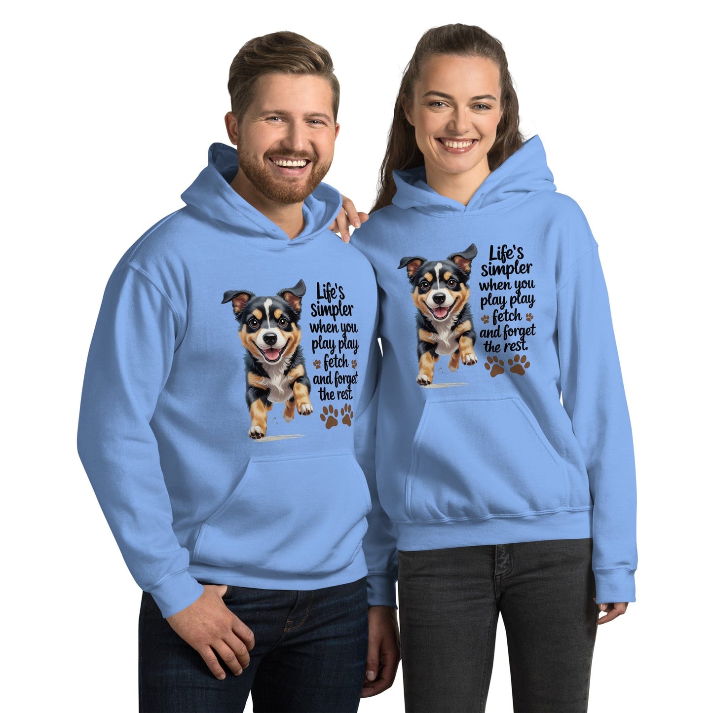 Puppy on Stylish Hoodie with 'Life’s simpler when you play play' - Collections by Moke 15587740